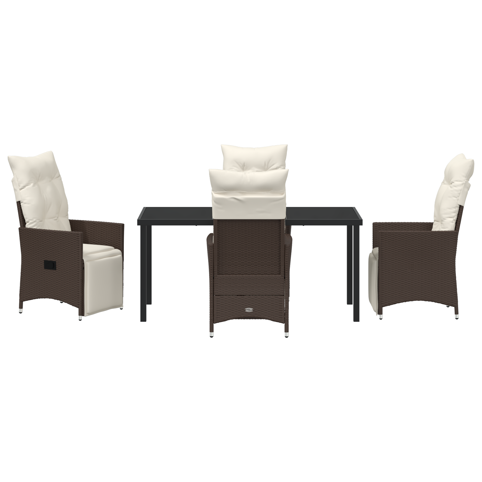 Set de dining pentru grădină de 5 piese cu perne maro din poliratan GartenMobel Dekor