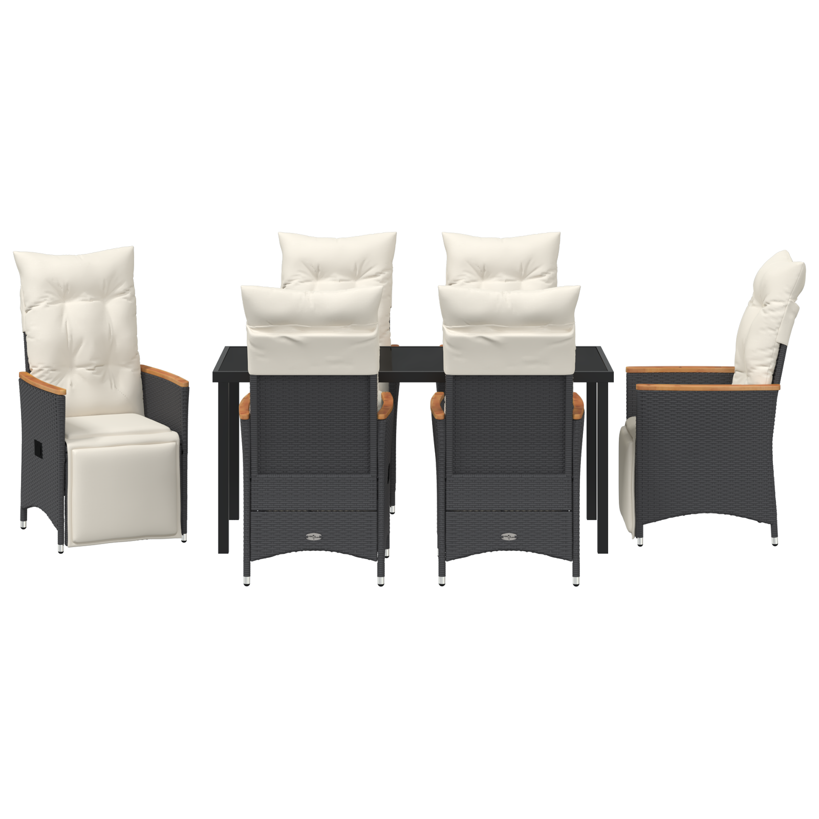 Set de Mobilier de Grădină cu Pernițe din 7 Piese Negru Ratan Polimeric GartenMobel Dekor