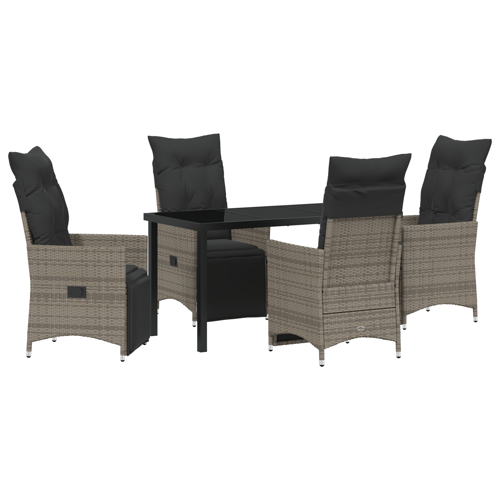 Set de dining pentru grădină cu perne Gri Rattan sintetic GartenMobel Dekor