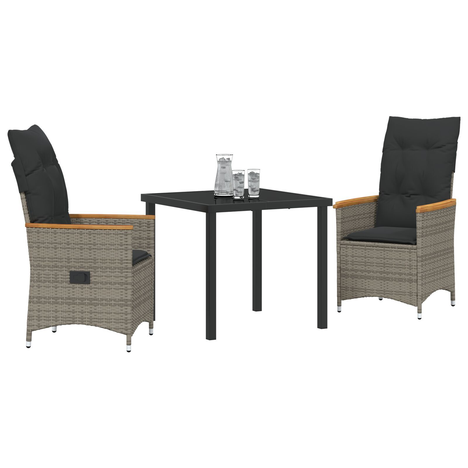 Set de mese de grădină cu 5 piese cu perne gri din rattan polimeric GartenMobel Dekor