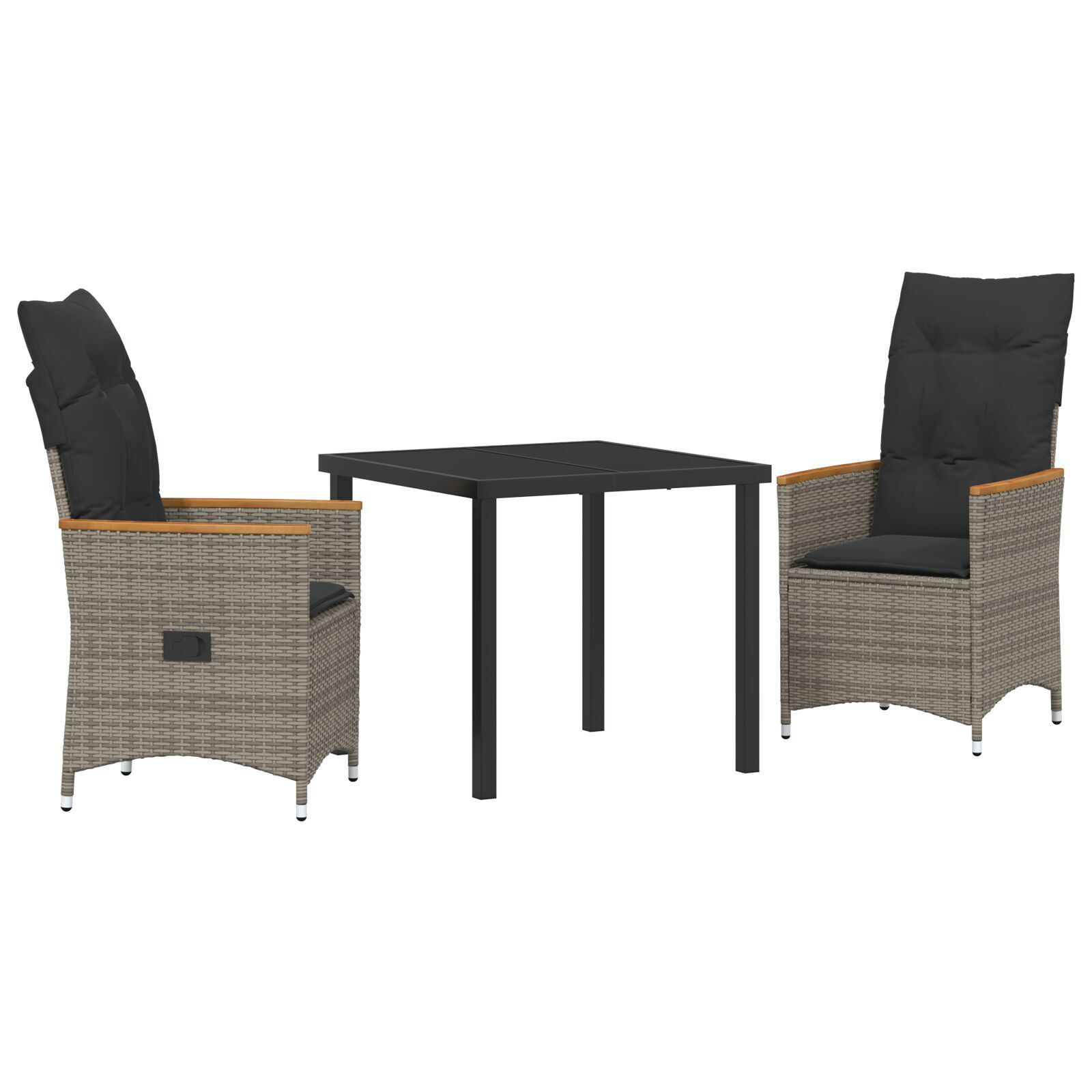 Set de mese de grădină cu 5 piese cu perne gri din rattan polimeric GartenMobel Dekor