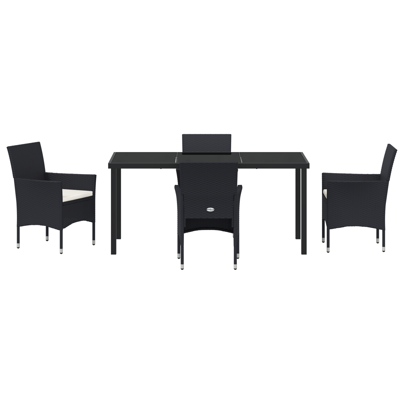 Set 5 Piese Dining Grădină Negru Poliratan GartenMobel Dekor