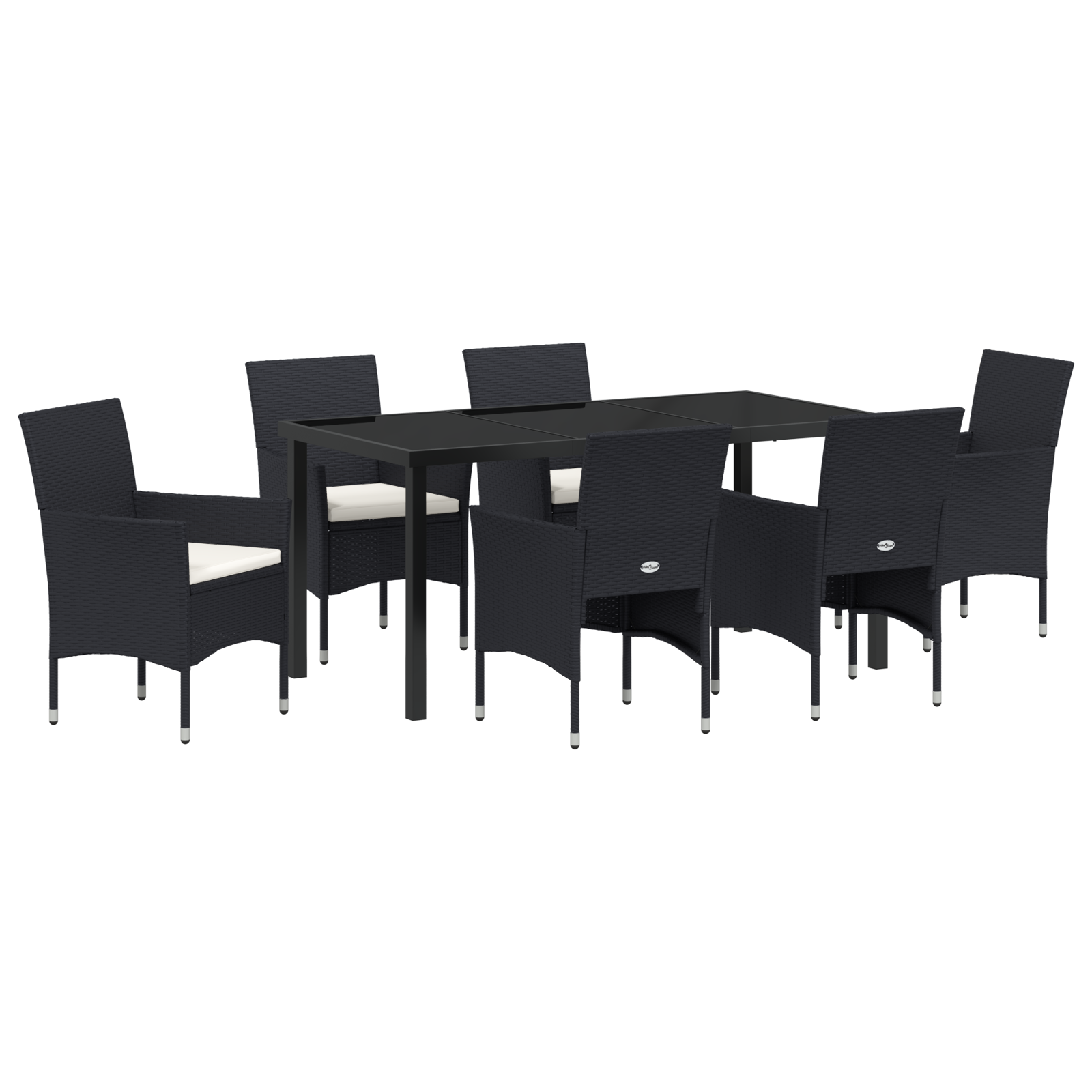 Set Dining Grădină 7 Piese Negru Rattan Polimeric GartenMobel Dekor