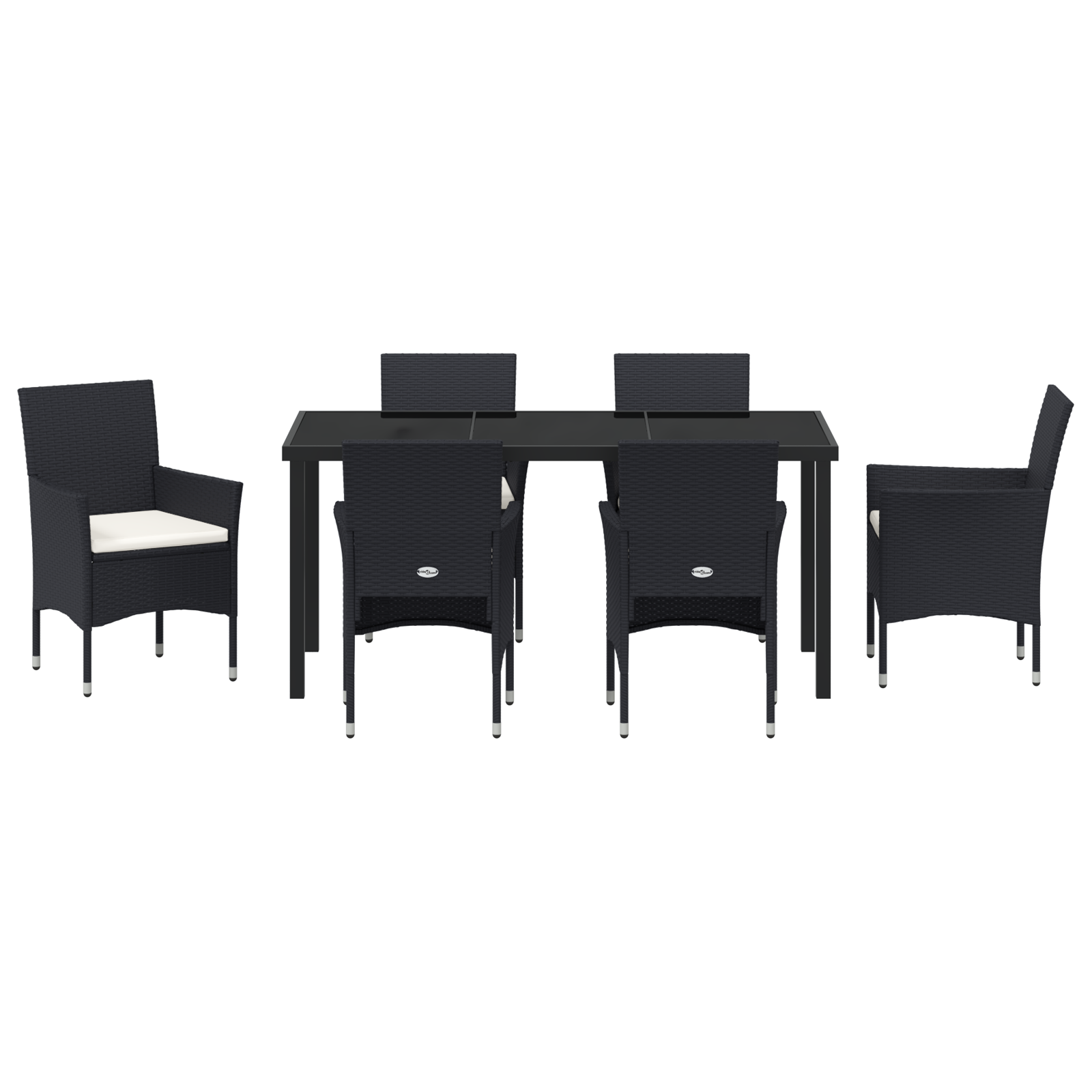 Set Dining Grădină 7 Piese Negru Rattan Polimeric GartenMobel Dekor
