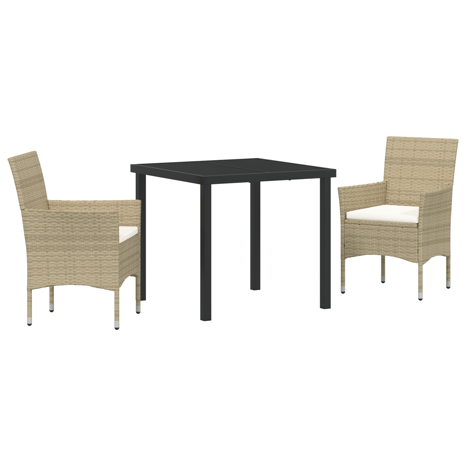 Set de Dining de Grădină 3 Piese Bej Rattan Polimer GartenMobel Dekor