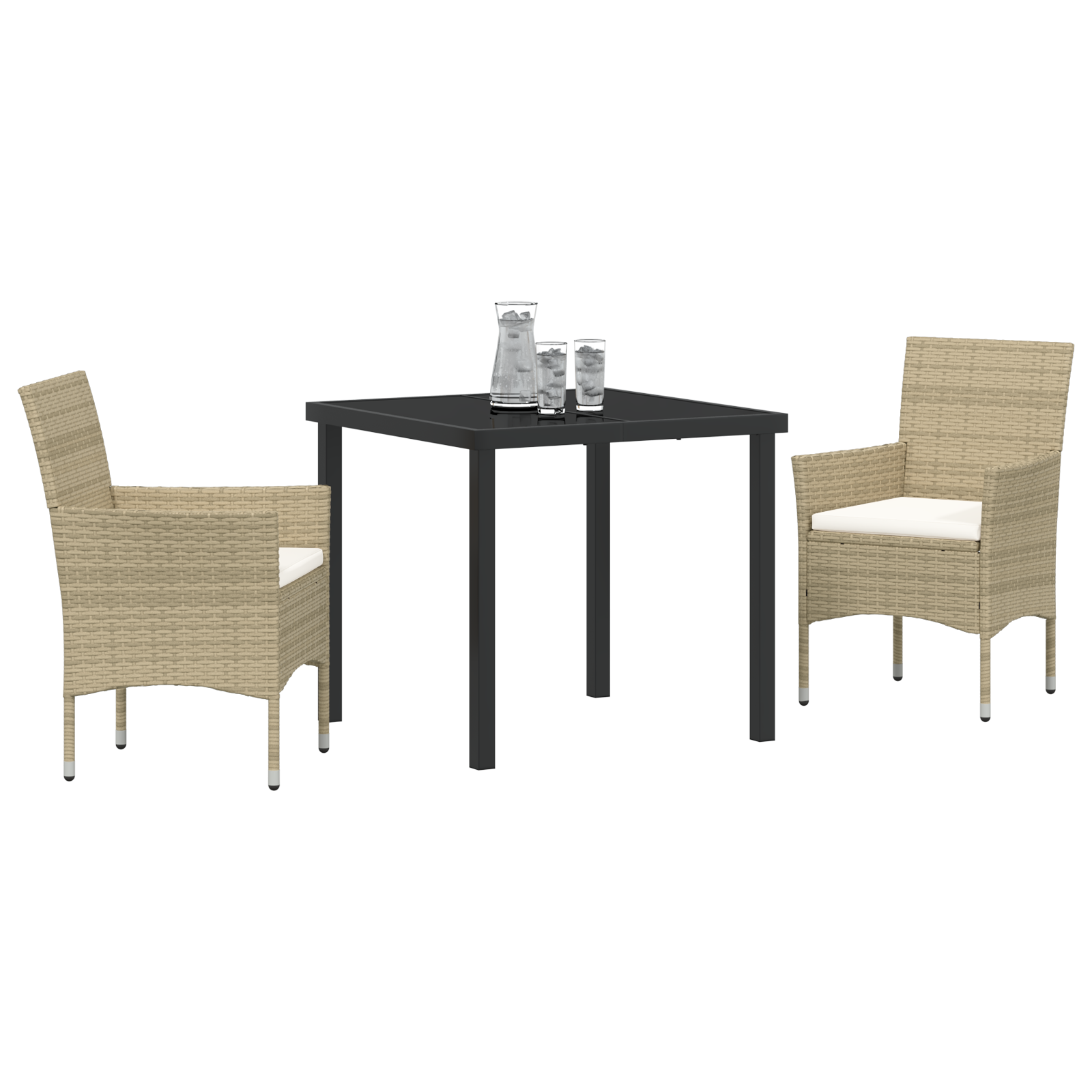 Set de Dining de Grădină 3 Piese Bej Rattan Polimer GartenMobel Dekor
