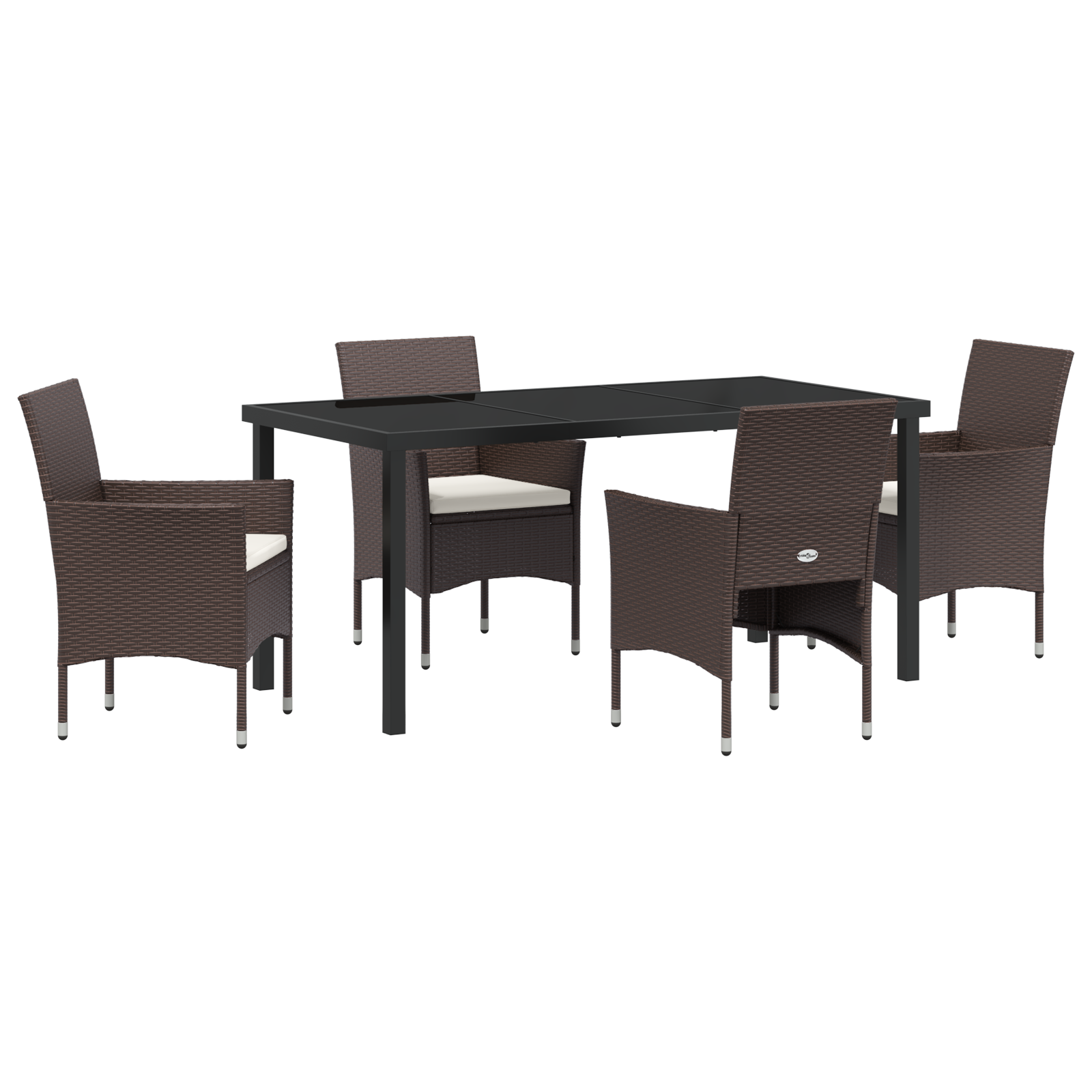 Set de Dining de Grădină 5 Piese Maro Ratan Polimeric GartenMobel Dekor