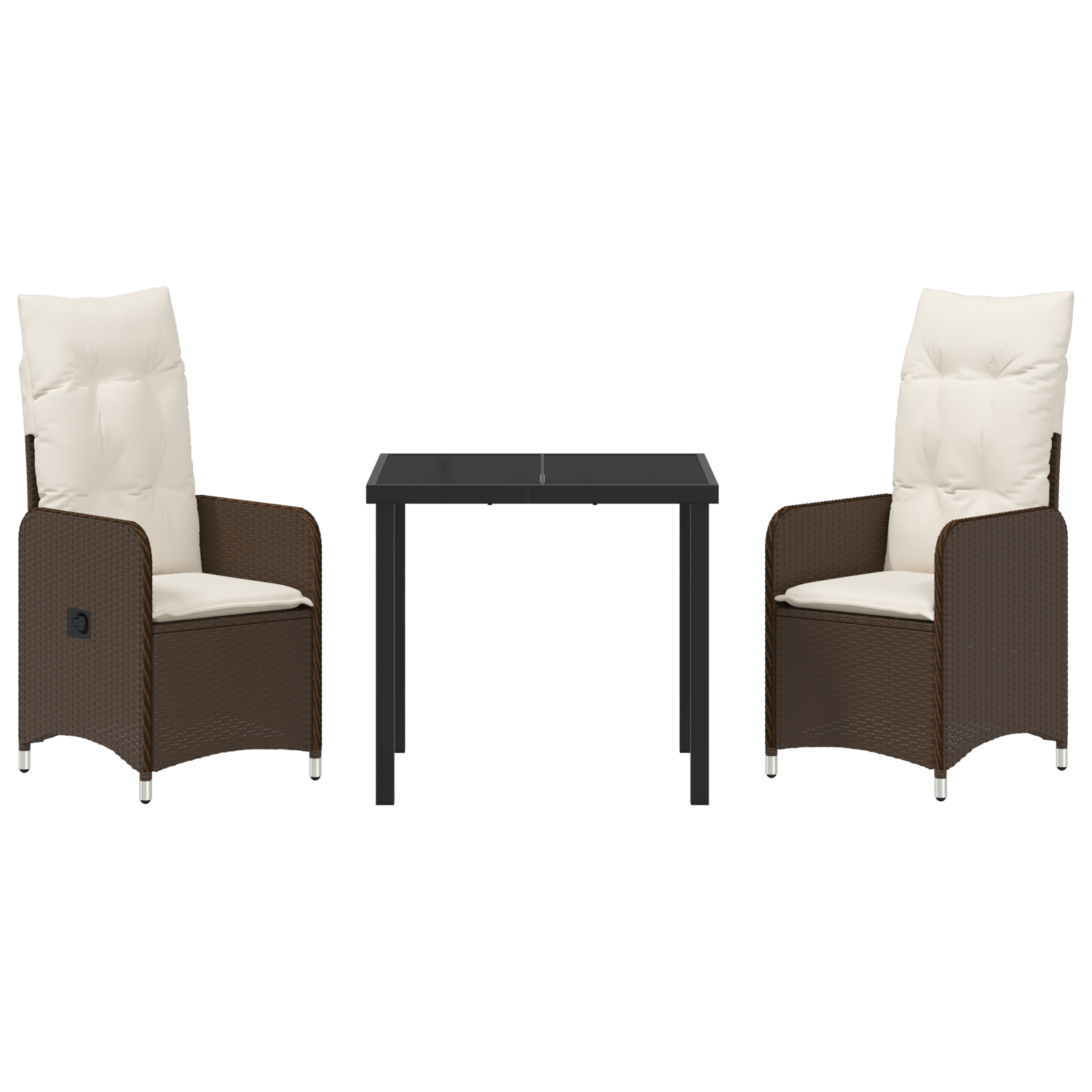 Set de Dining de Grădină cu 3 Piese cu Perne Maro Poliratan GartenMobel Dekor