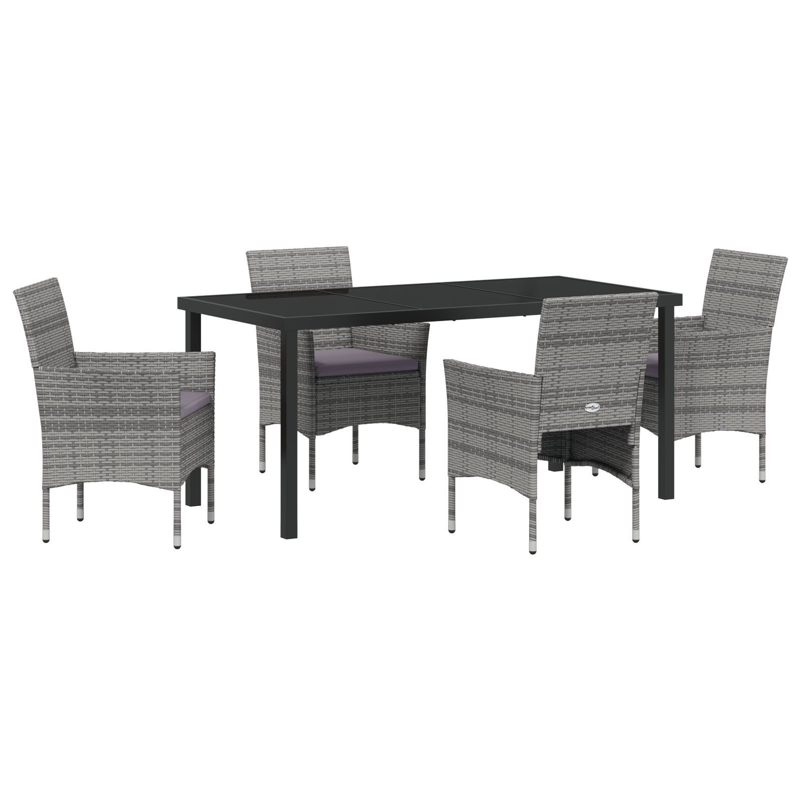 Set de Dining pentru Grădină 5 Piese Gri Ratan Polimeric GartenMobel Dekor