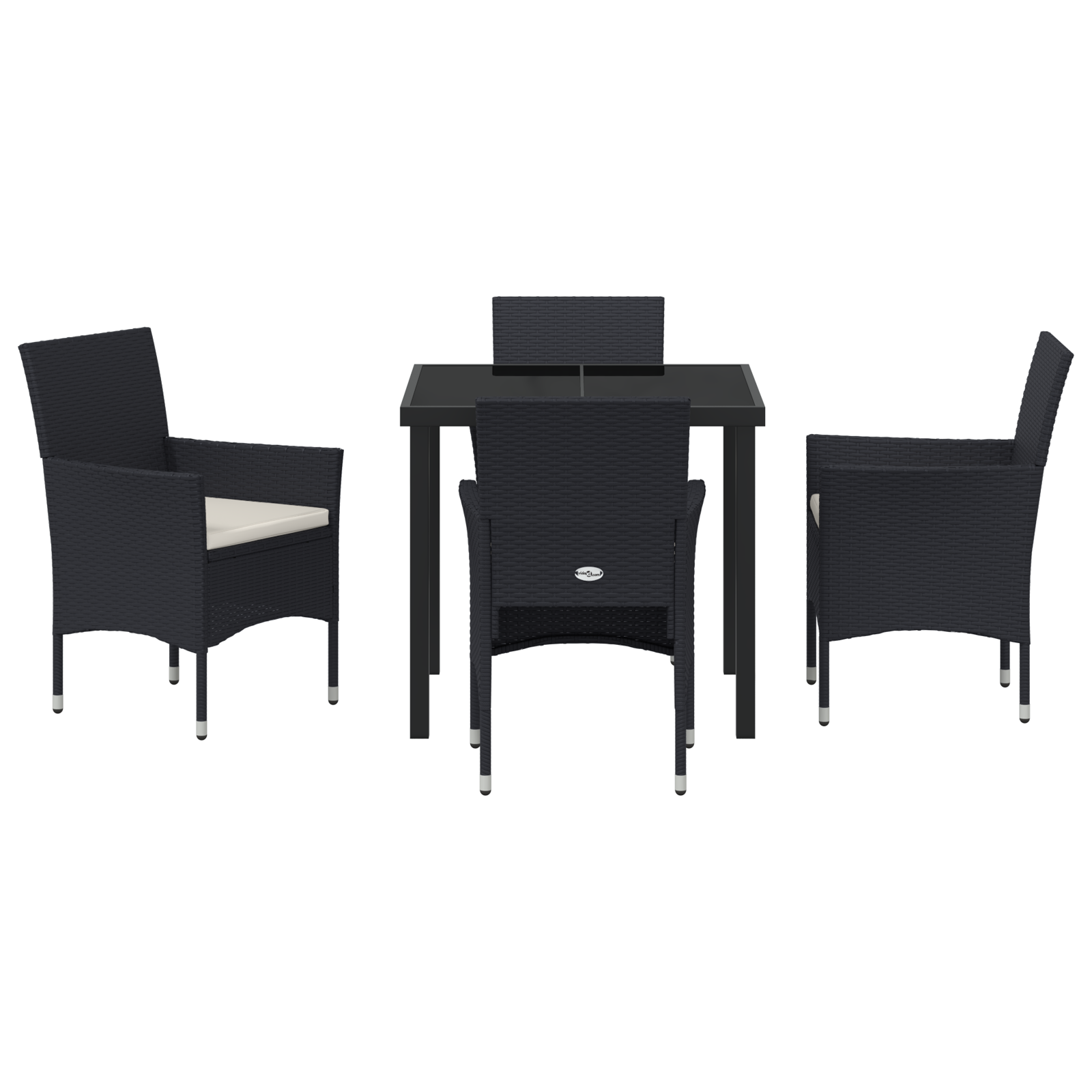 Set de Dining pentru Grădină 5 Piese Negru Poliratan GartenMobel Dekor
