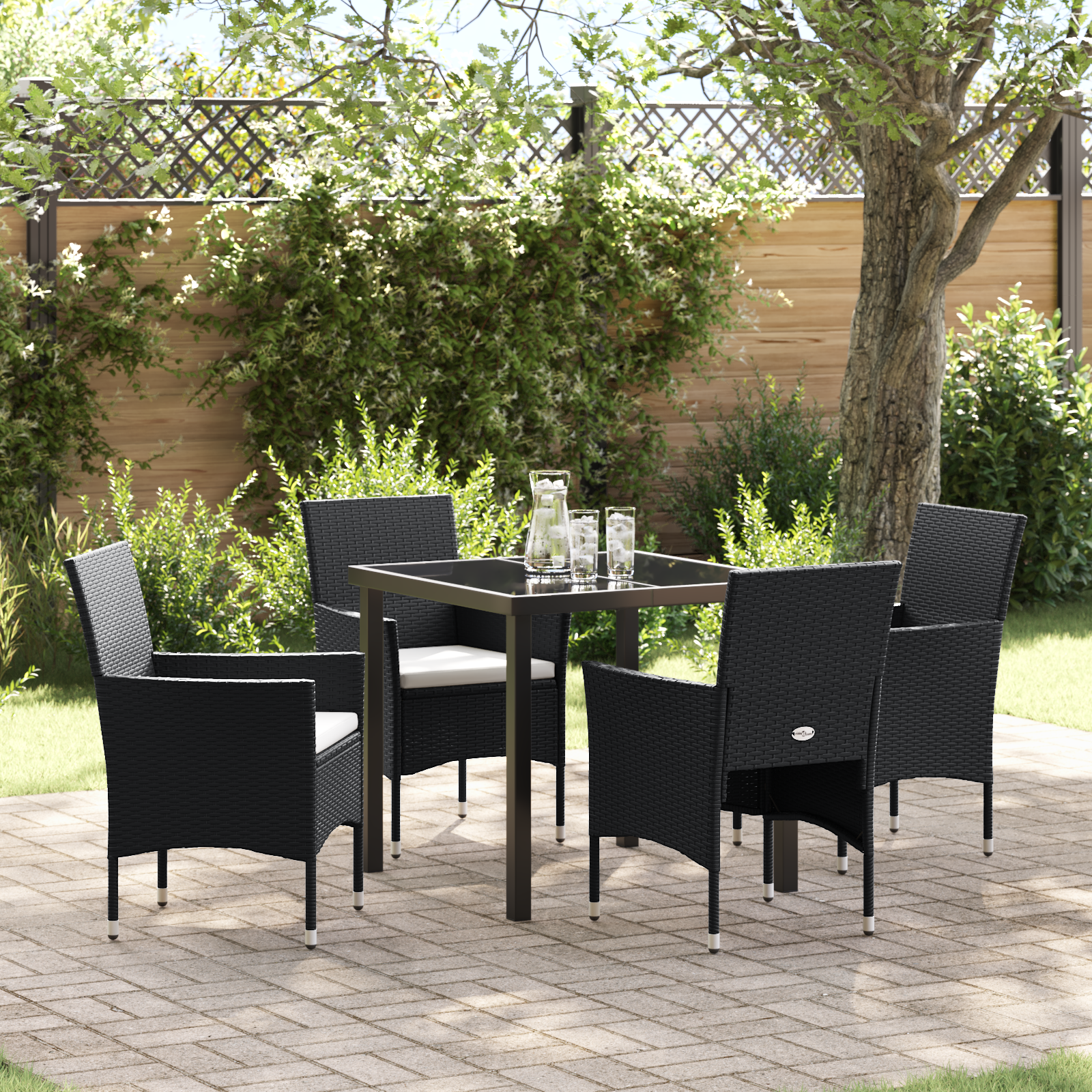 Set de Dining pentru Grădină 5 Piese Negru Poliratan GartenMobel Dekor