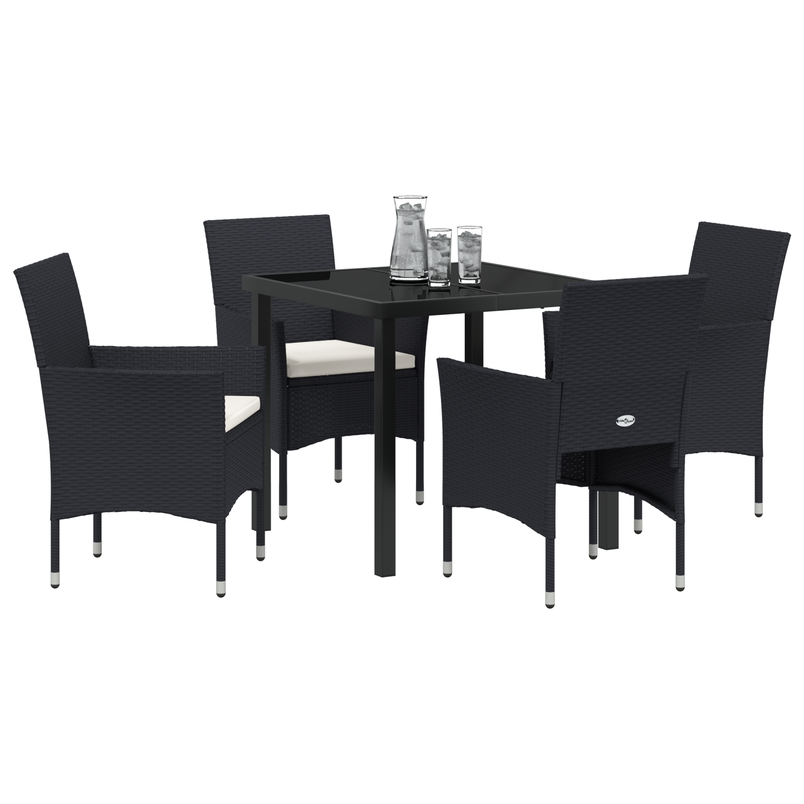 Set de Dining pentru Grădină 5 Piese Negru Poliratan GartenMobel Dekor
