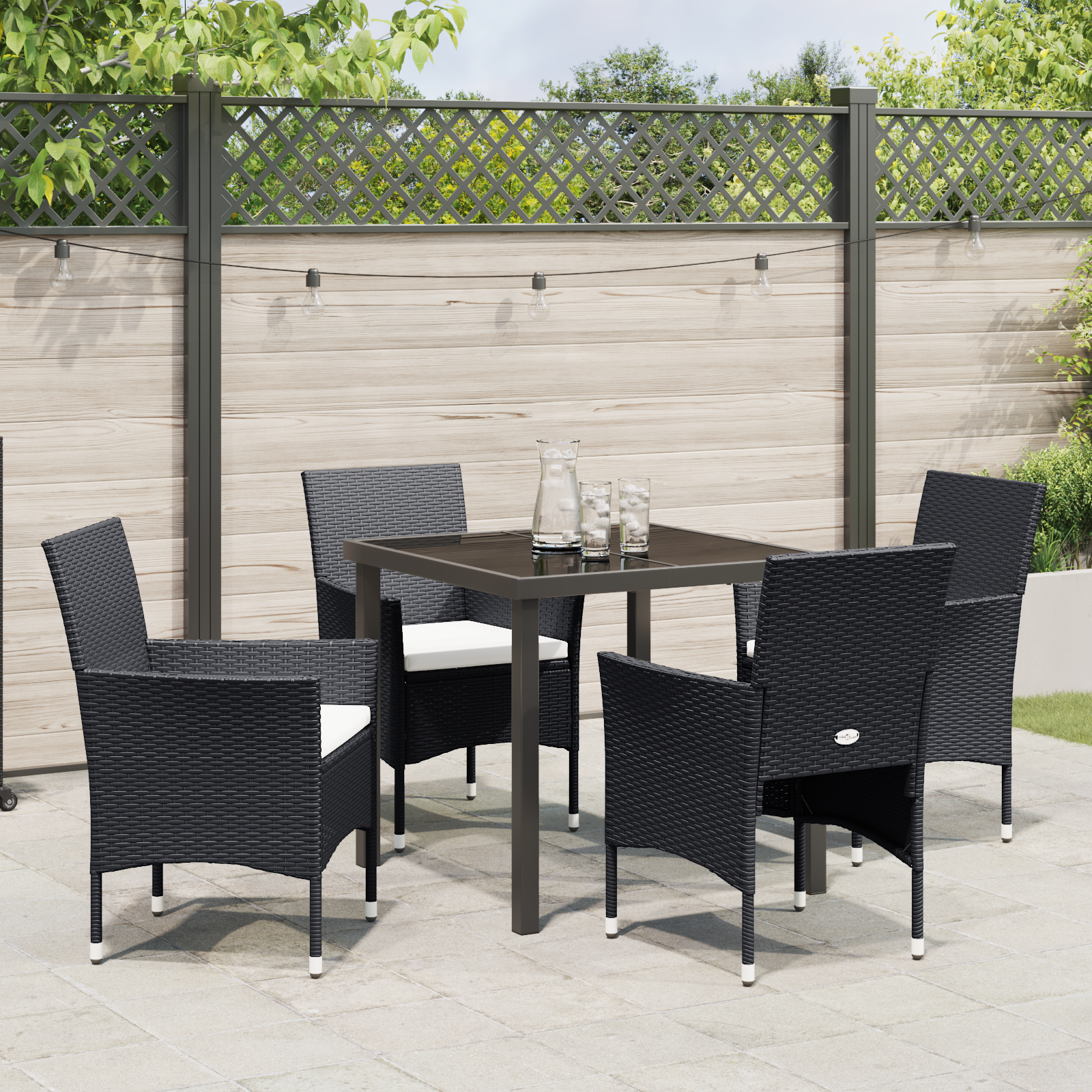 Set de Dining pentru Grădină 5 Piese Negru Poliratan GartenMobel Dekor