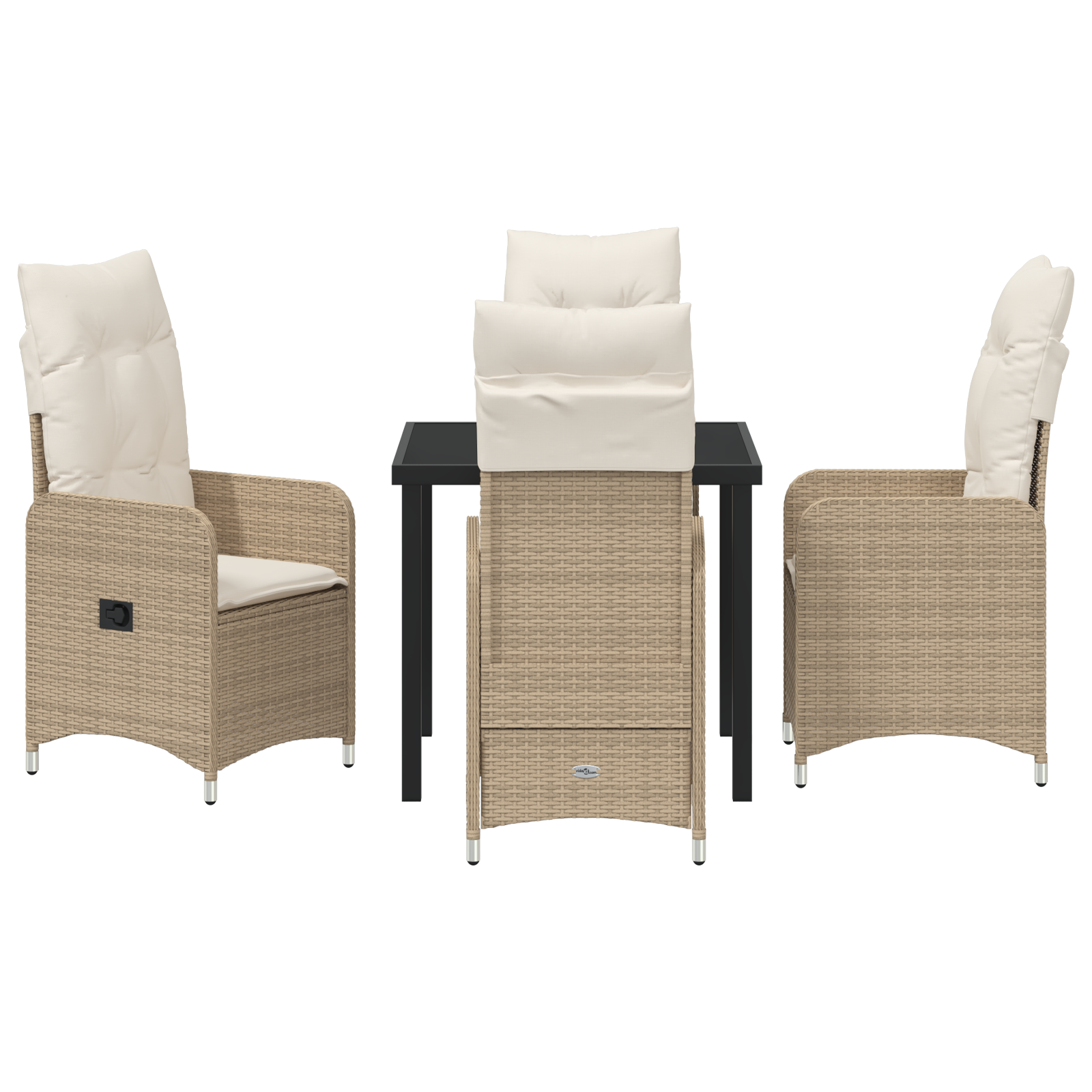 Set de Dining pentru Grădină 5 Piese cu Perne Bej Poliratan GartenMobel Dekor