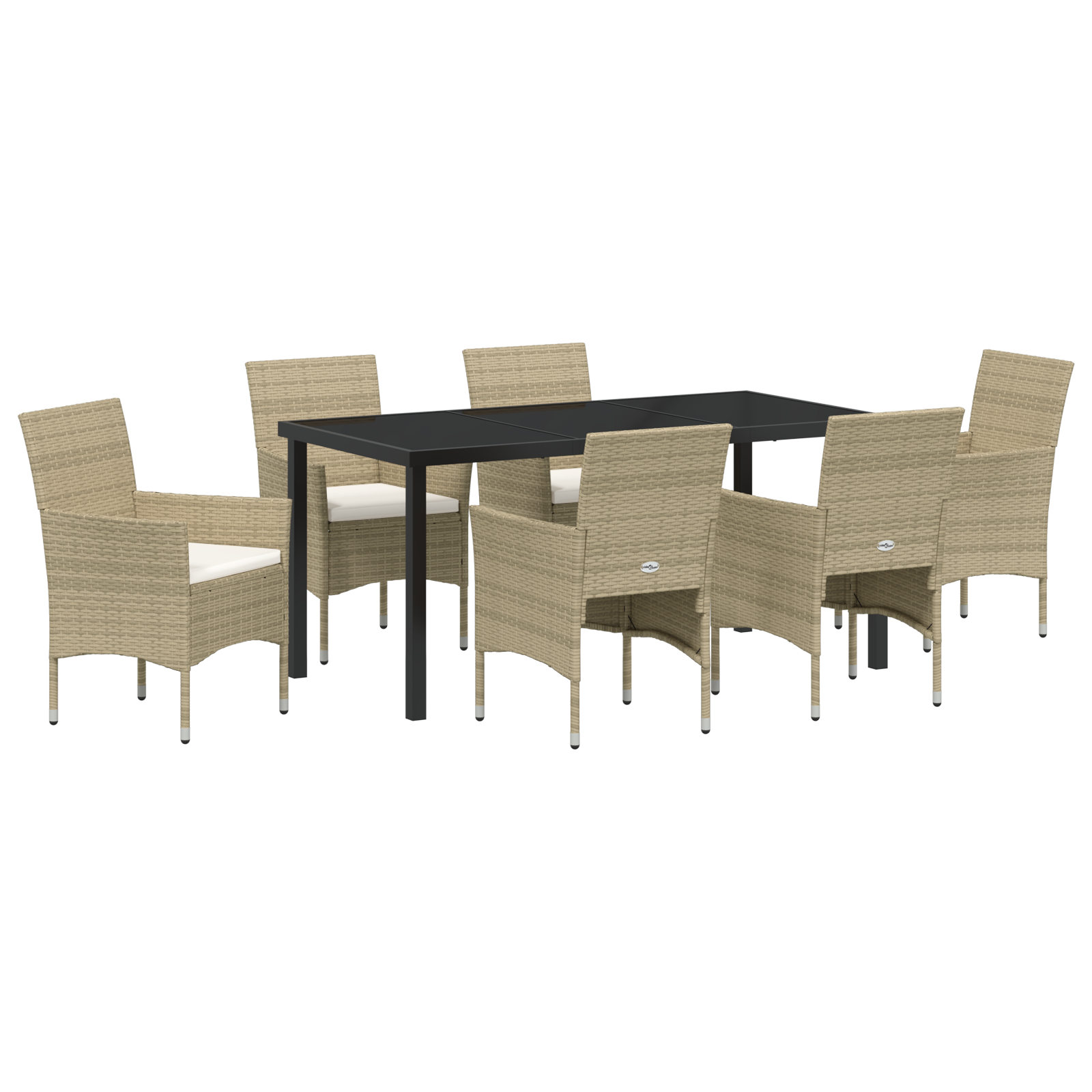 Set de Dining pentru Grădină 7 Piese Bej Poliratan GartenMobel Dekor