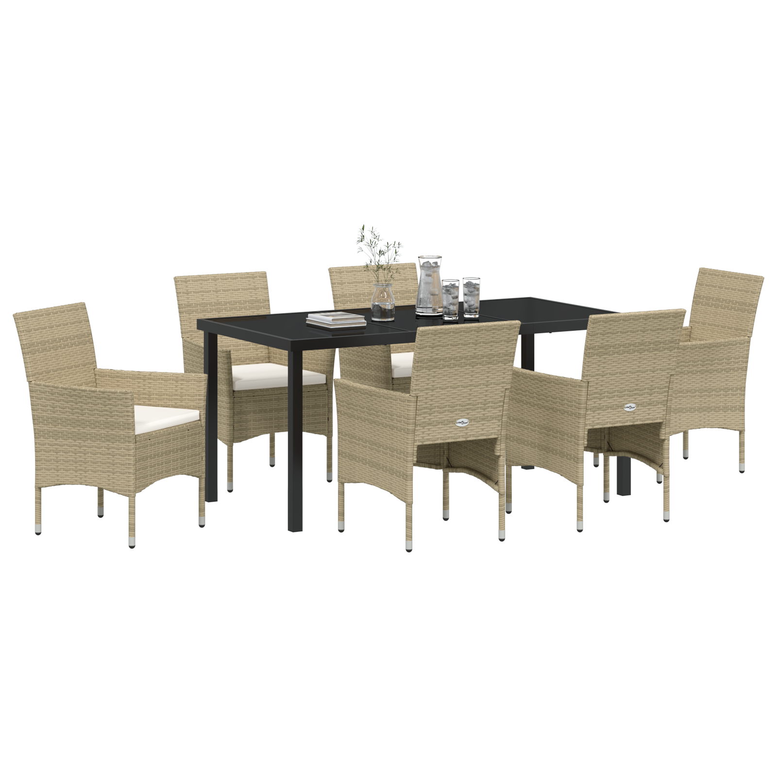 Set de Dining pentru Grădină 7 Piese Bej Poliratan GartenMobel Dekor