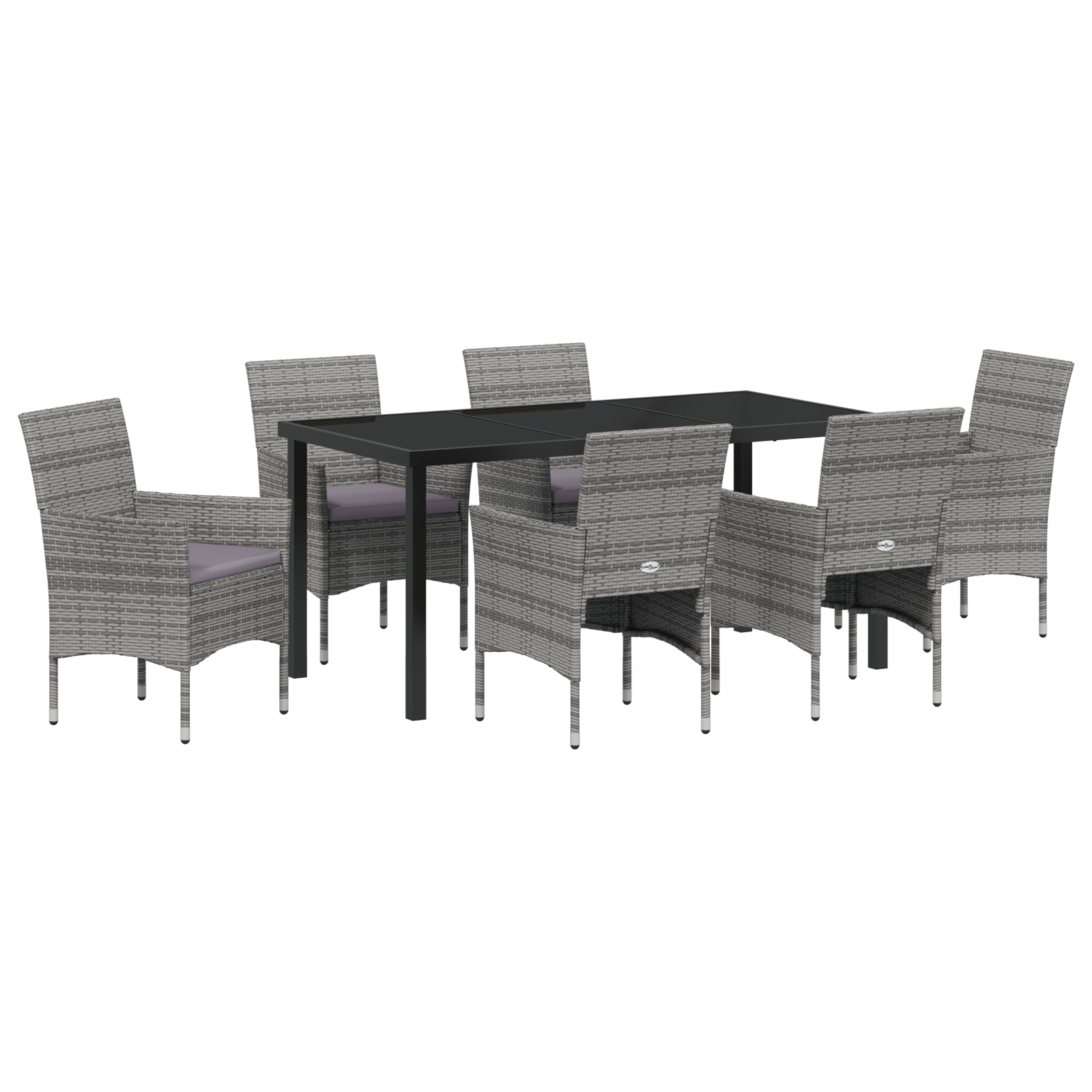 Set de Dining pentru Grădină 7 Piese Gri Ratan Polifibră GartenMobel Dekor