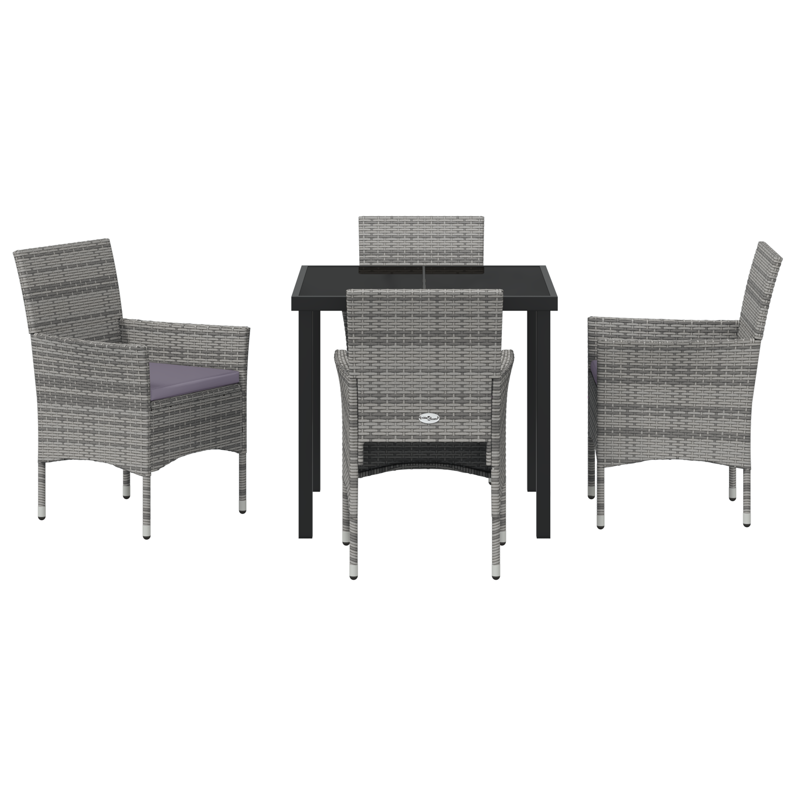 Set de Masă Grădină 5 Piese Gri Ratan Polimeric GartenMobel Dekor