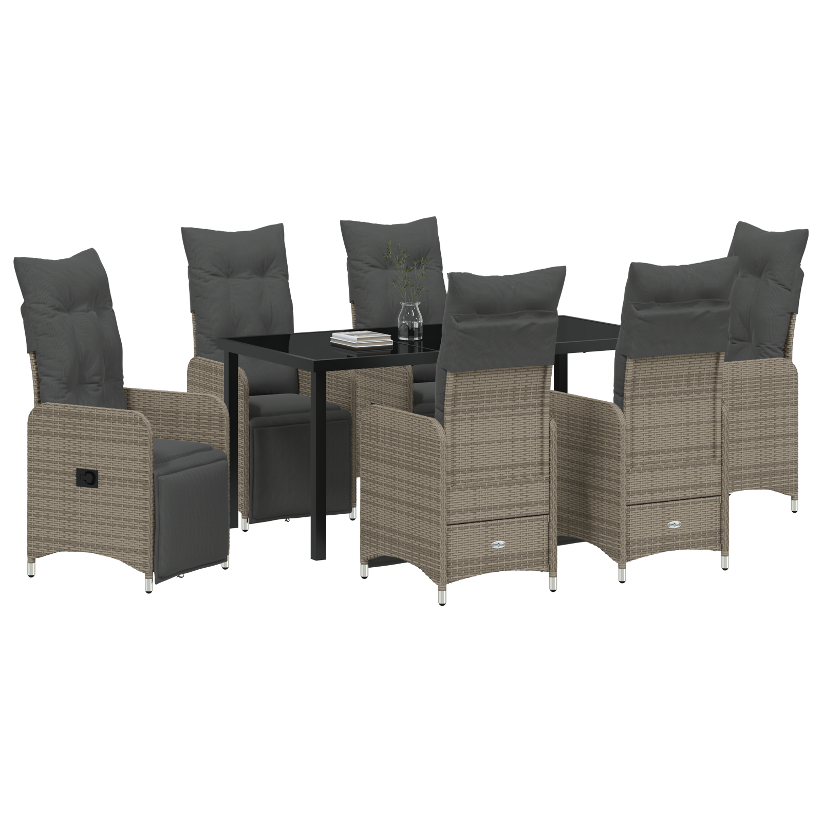 Set de Mese de Grădină 7 Piese cu Perne Bej Poliratan GartenMobel Dekor