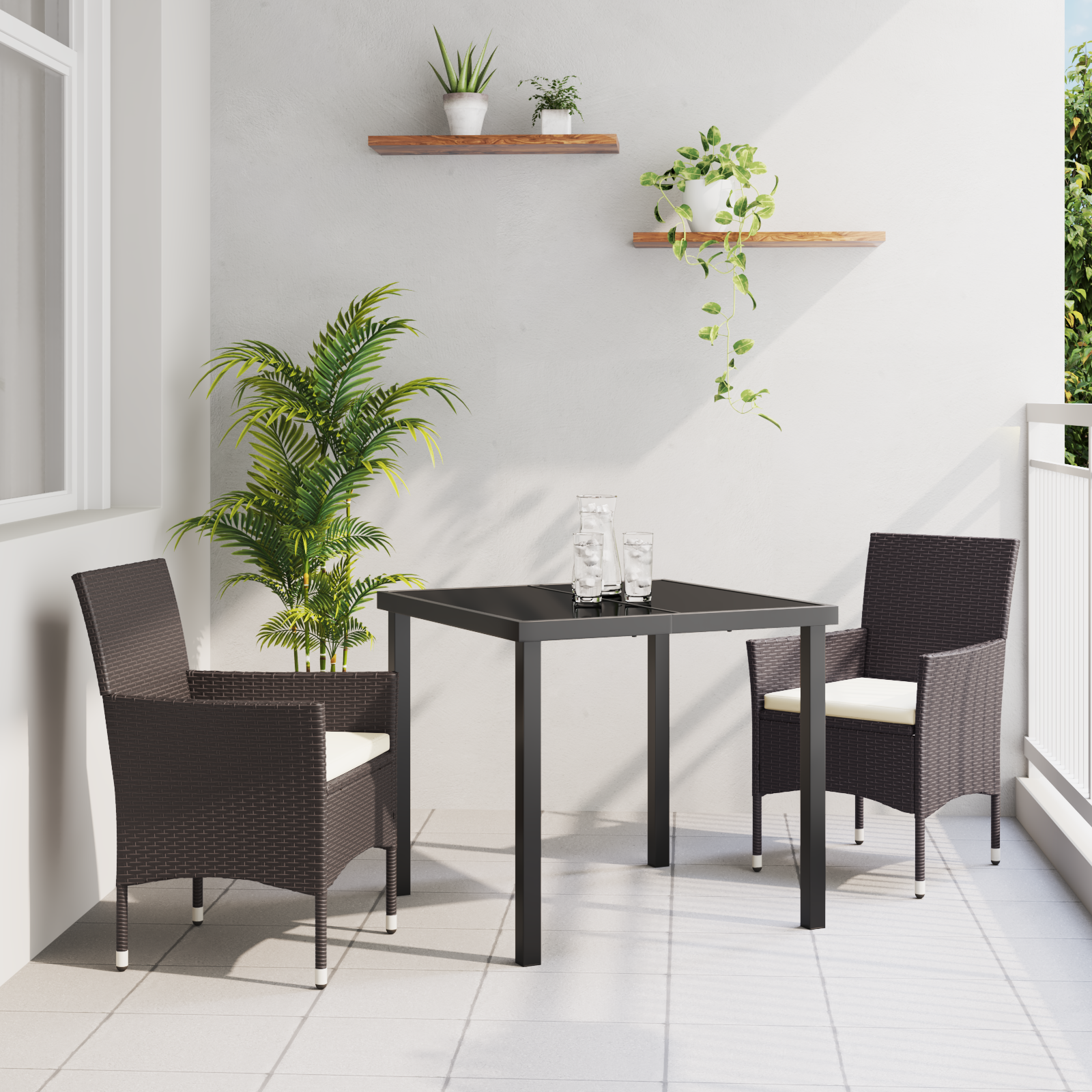 Set de dining de grădină 3 piese Maro Ratan Poli GartenMobel Dekor