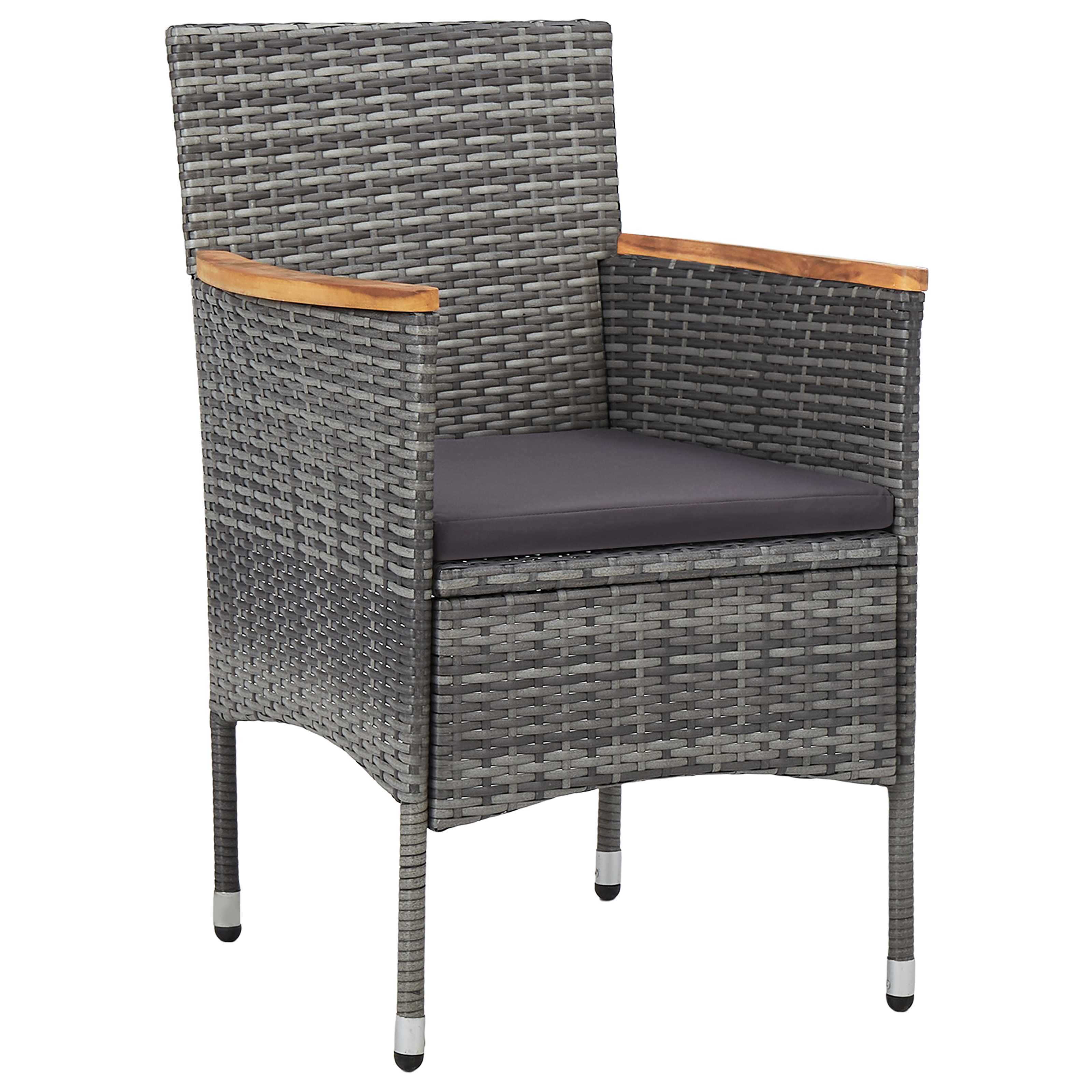 Set de dining pentru grădină 3 piese gri poliratan GartenMobel Dekor