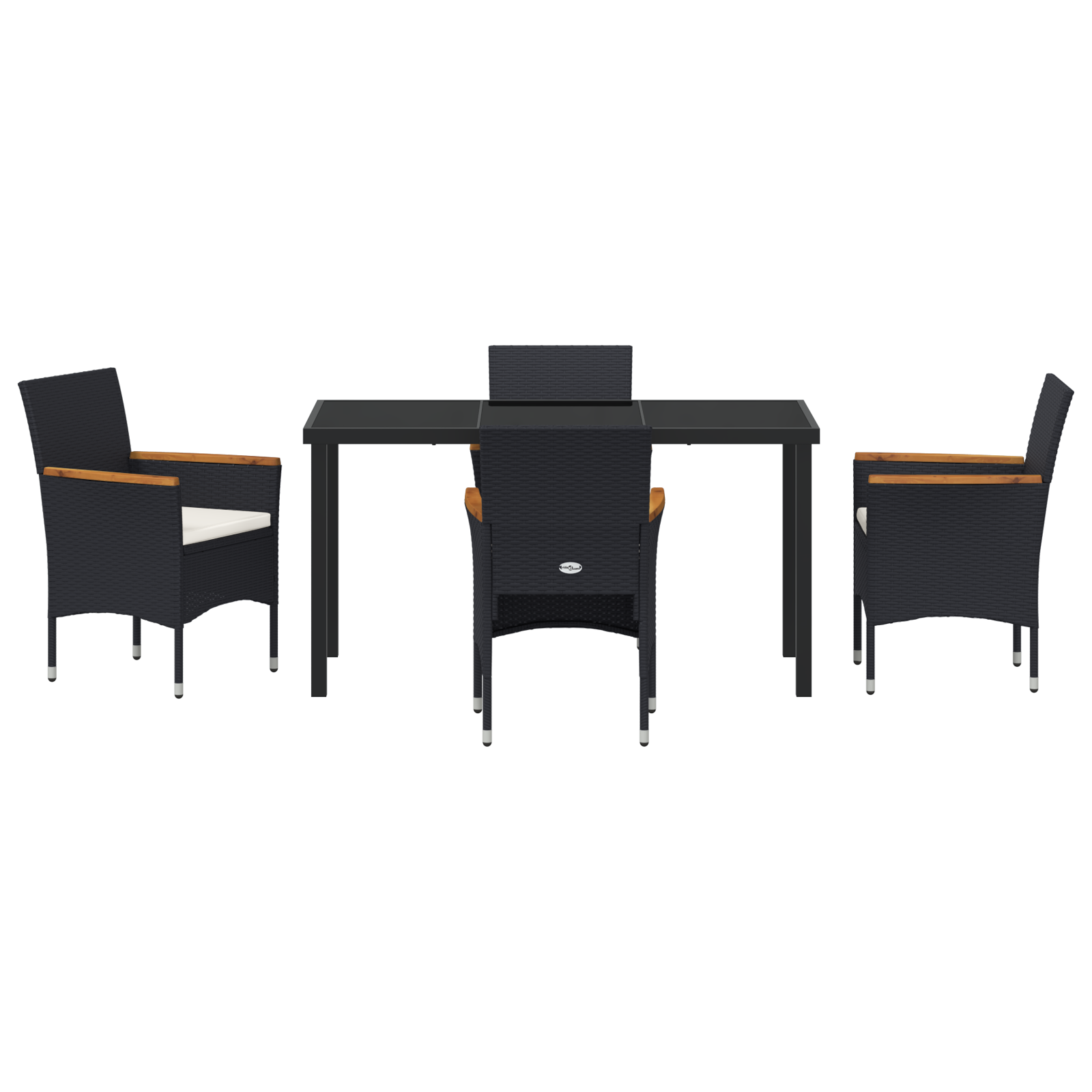 Set de dining pentru grădină 5 piese Negru Poli Ratan GartenMobel Dekor