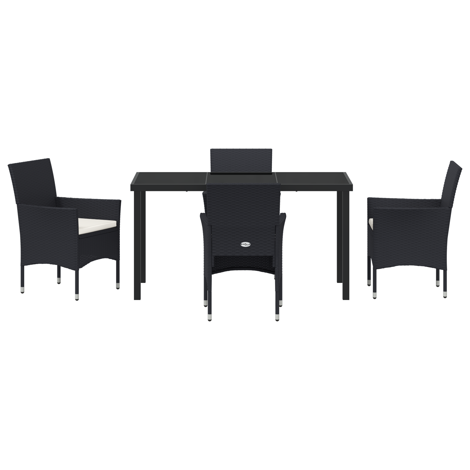 Set masă grădină 5 Piese Negru Rattan Poli GartenMobel Dekor