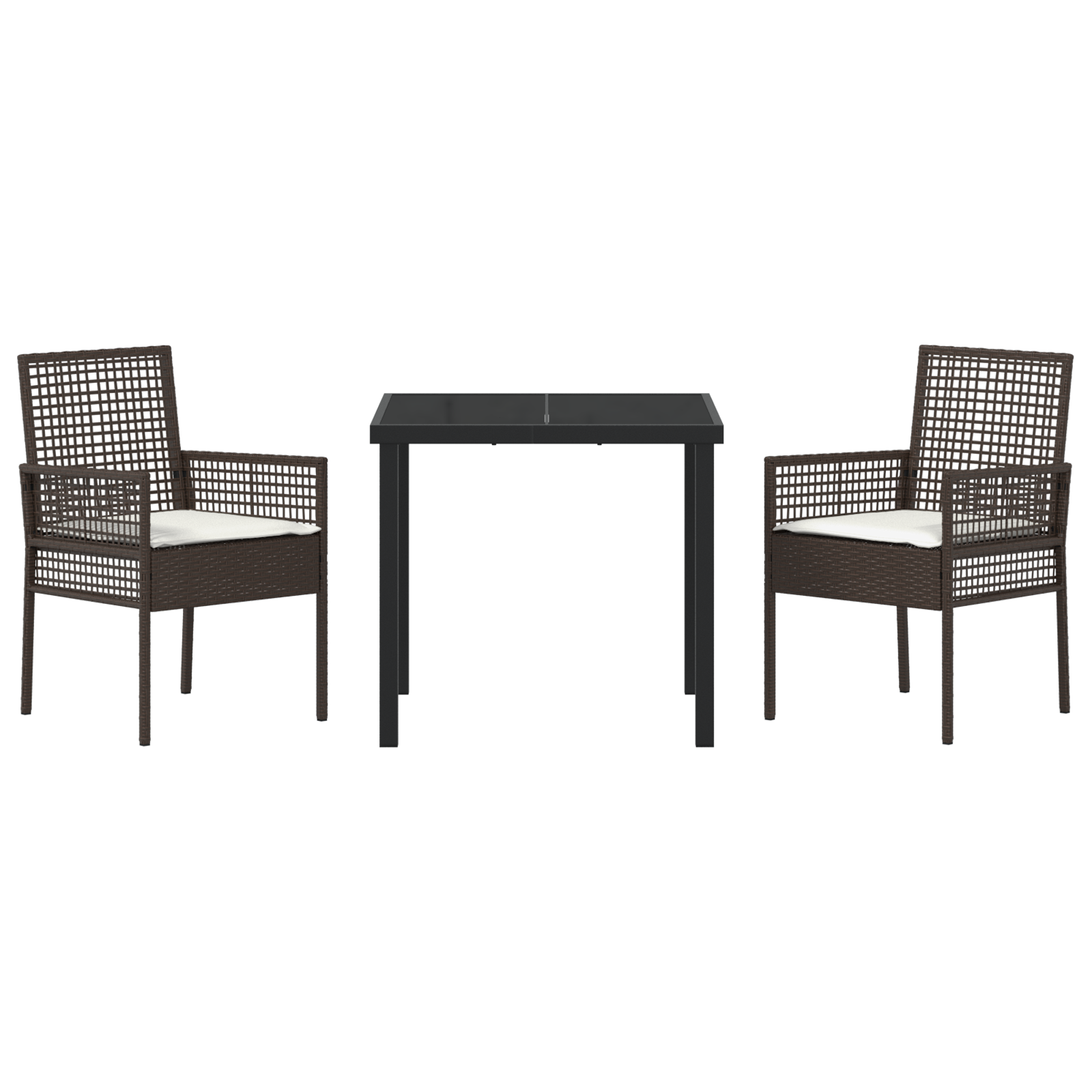 Set Masă Grădină 3 Piese cu Perne Maro Poliratan GartenMobel Dekor