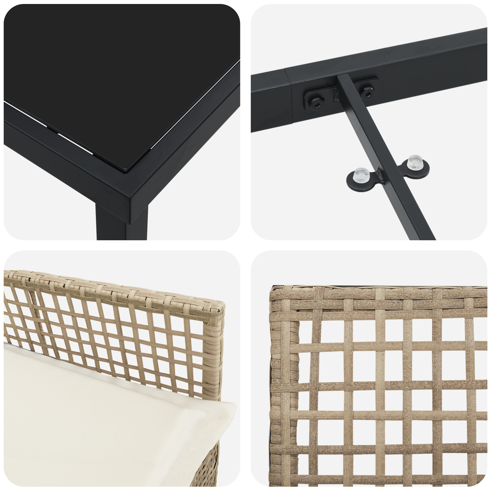 Set Masă Grădină 5 Piese cu Perne Bej Poli Ratan GartenMobel Dekor
