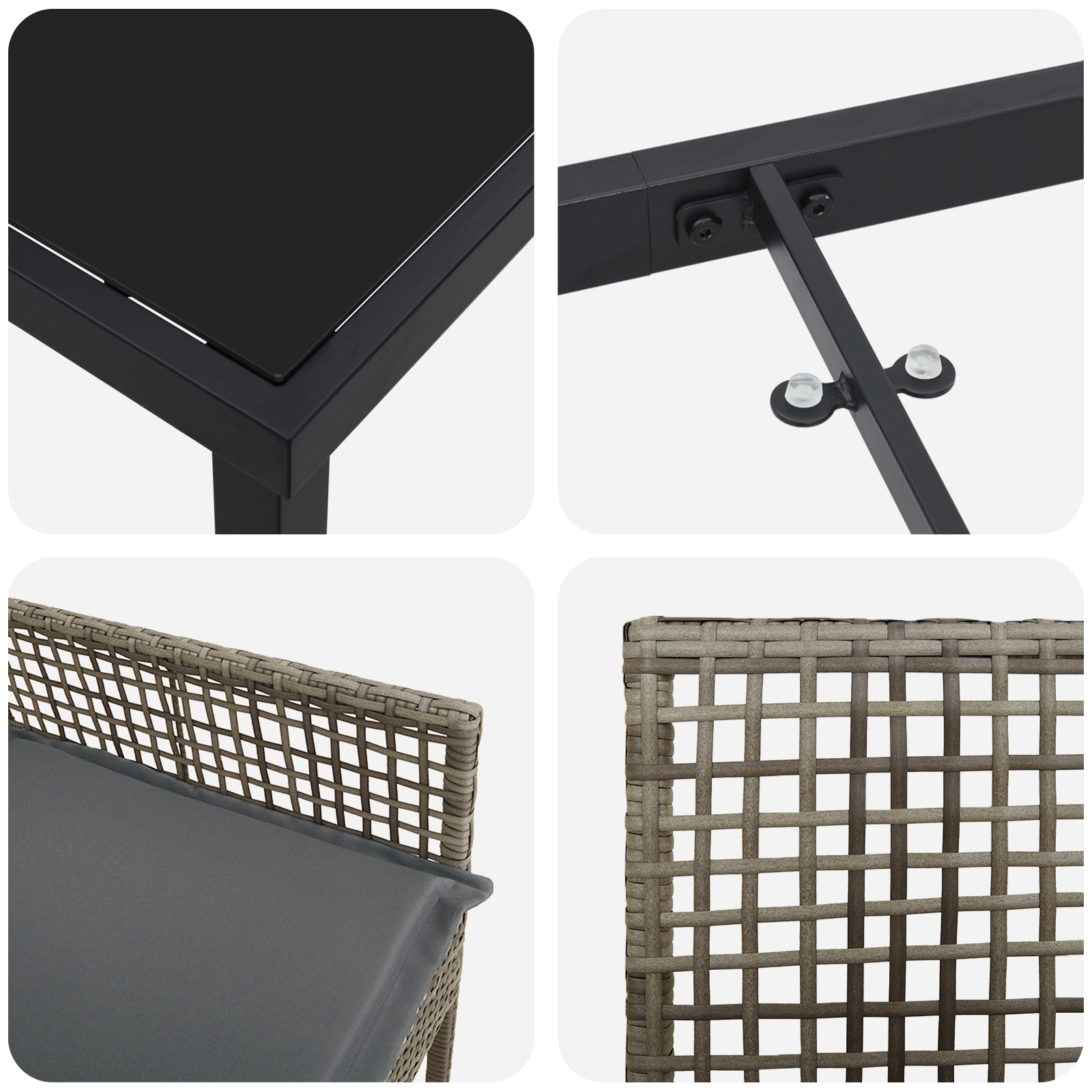 Set de Dining pentru Grădină 5 Piese cu Perne Ratan Poligri Gri GartenMobel Dekor