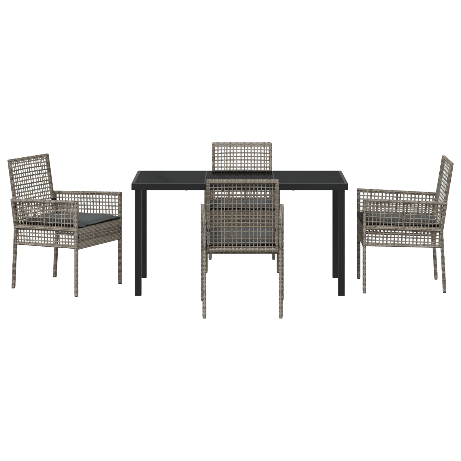 Set de Dining pentru Grădină 5 Piese cu Perne Ratan Poligri Gri GartenMobel Dekor