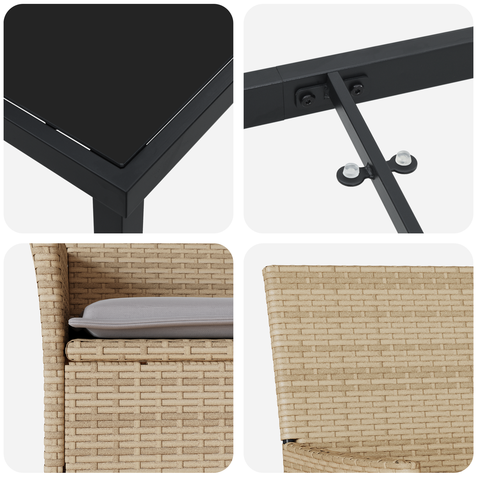 Set de Dining pentru Grădină 7 Piese cu Perne Bej Ratan Poli GartenMobel Dekor