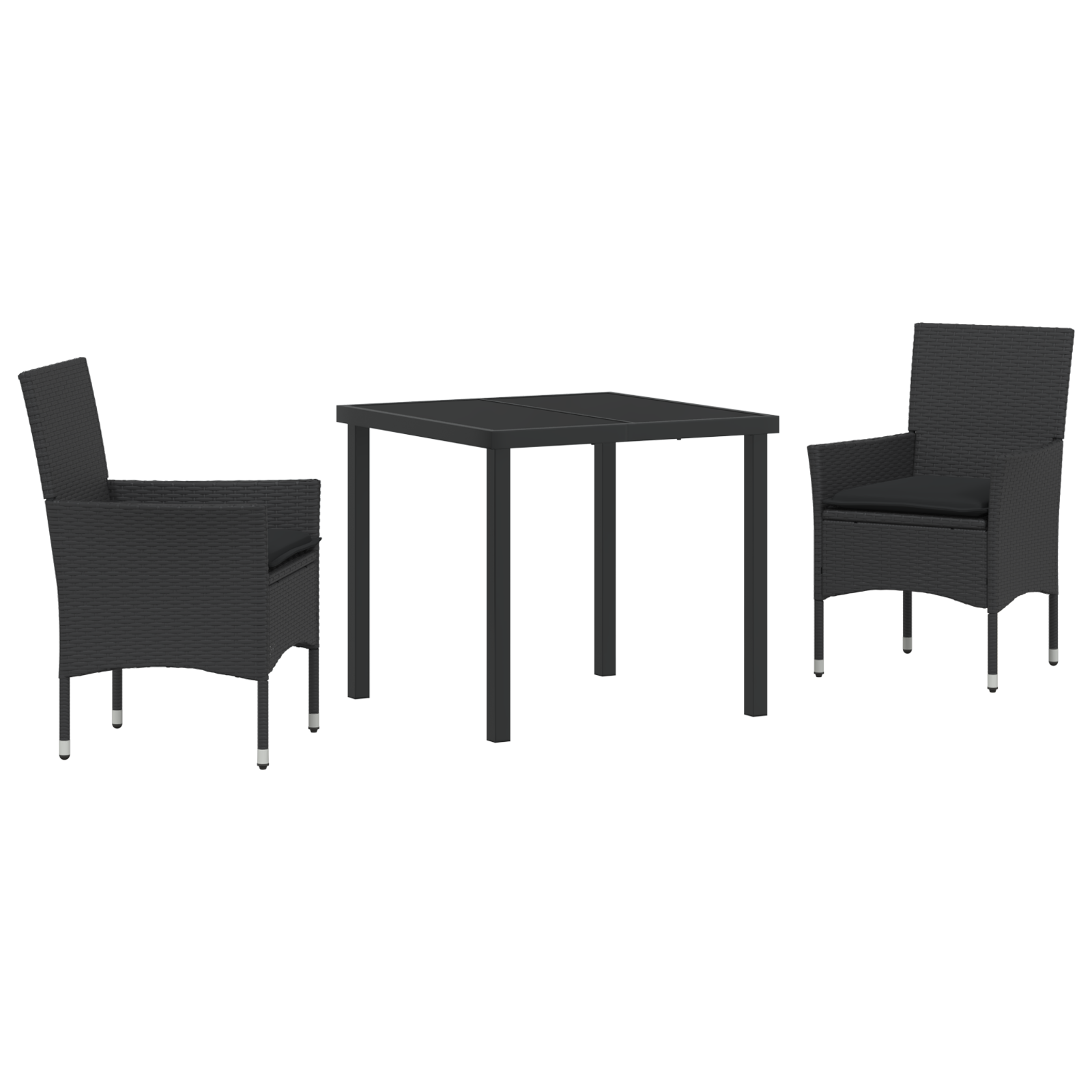Set de Dining pentru Grădină cu Perne Poliratan Negru GartenMobel Dekor