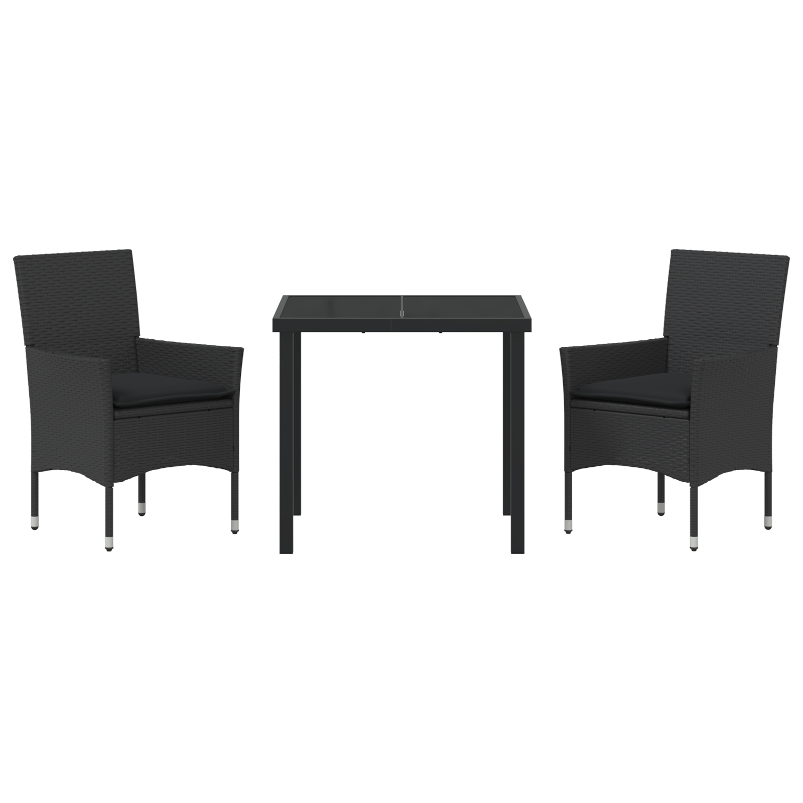 Set de Dining pentru Grădină cu Perne Poliratan Negru GartenMobel Dekor