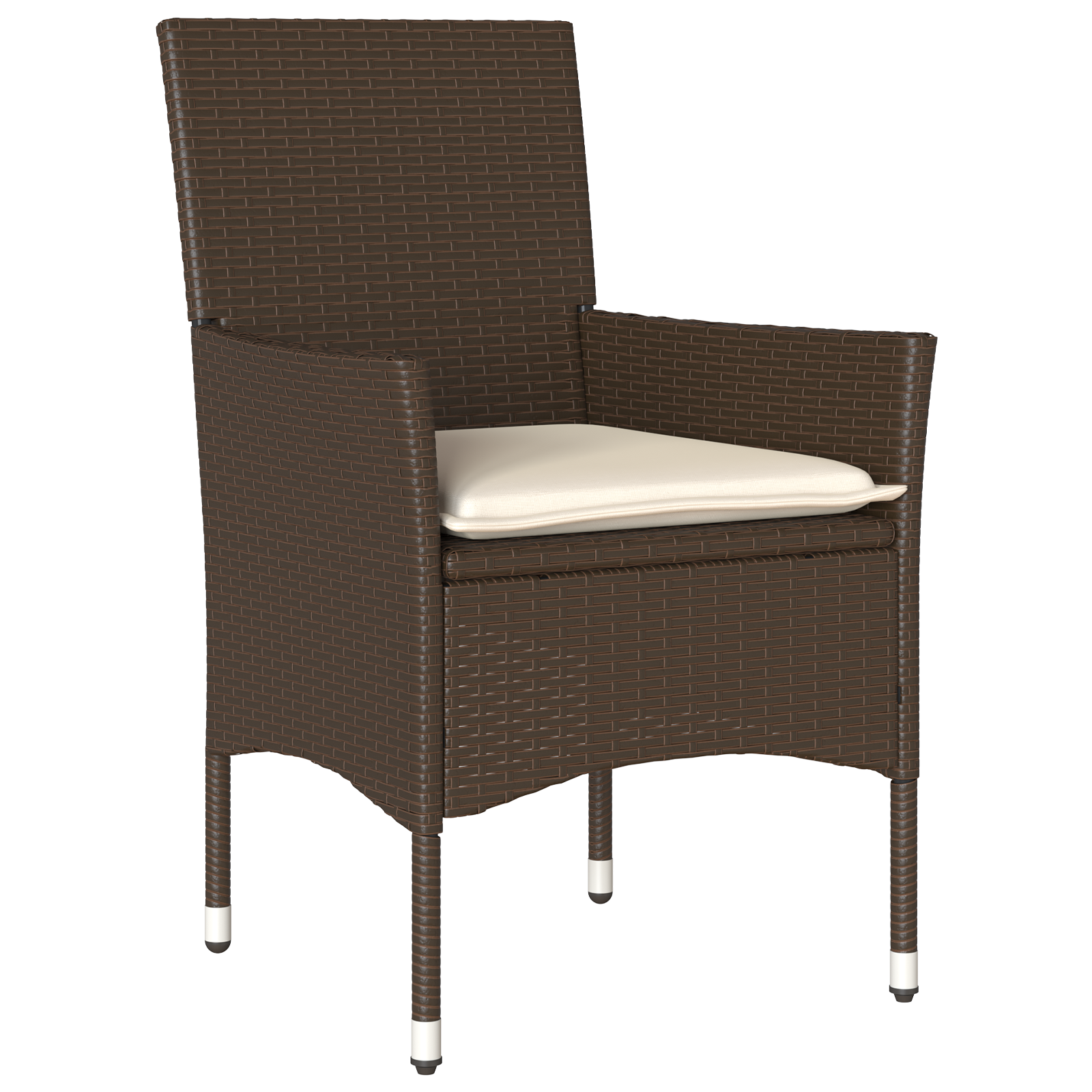 Set de dining pentru grădină cu 7 piese și perne maro poliratan GartenMobel Dekor