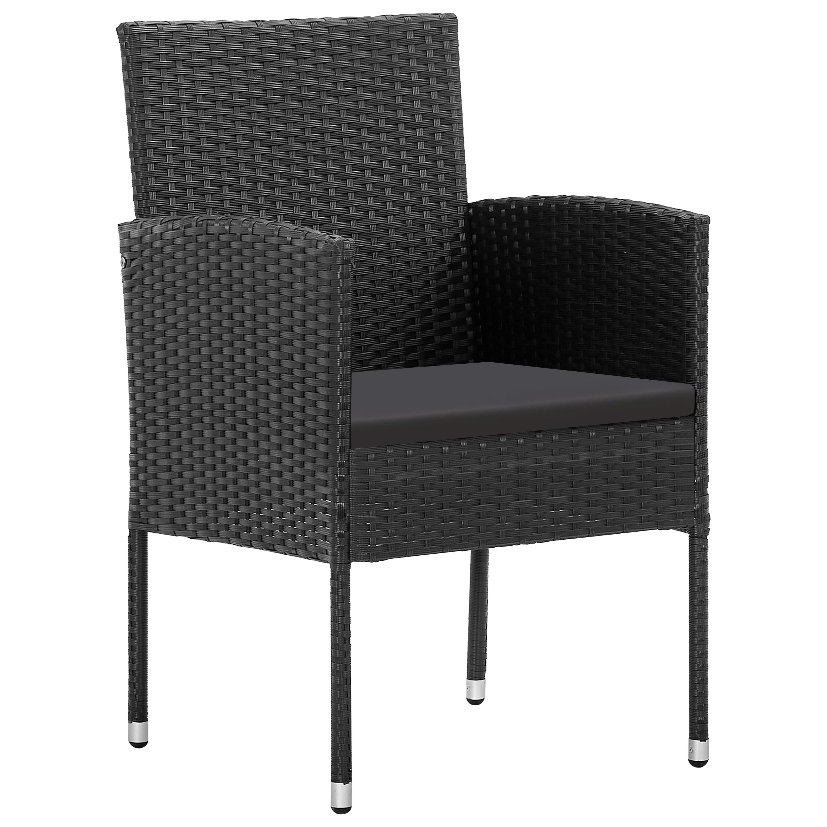 Set Dining Grădină 5 Piese cu Perne Rattan Polimer Negru GartenMobel Dekor