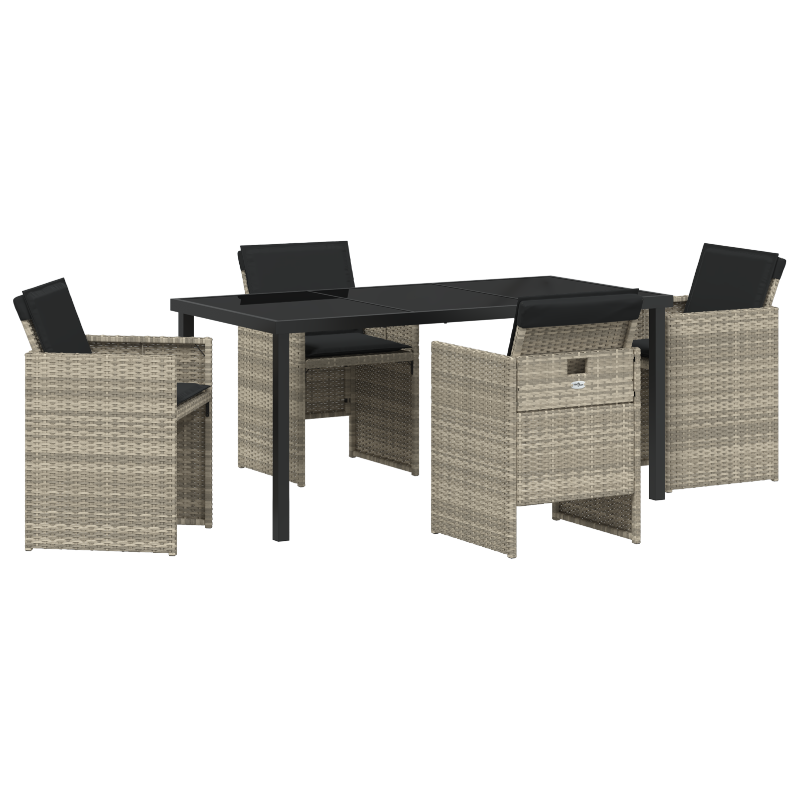 Set Masă Grădină cu Perne Gri Deschis Ratan Polimer GartenMobel Dekor