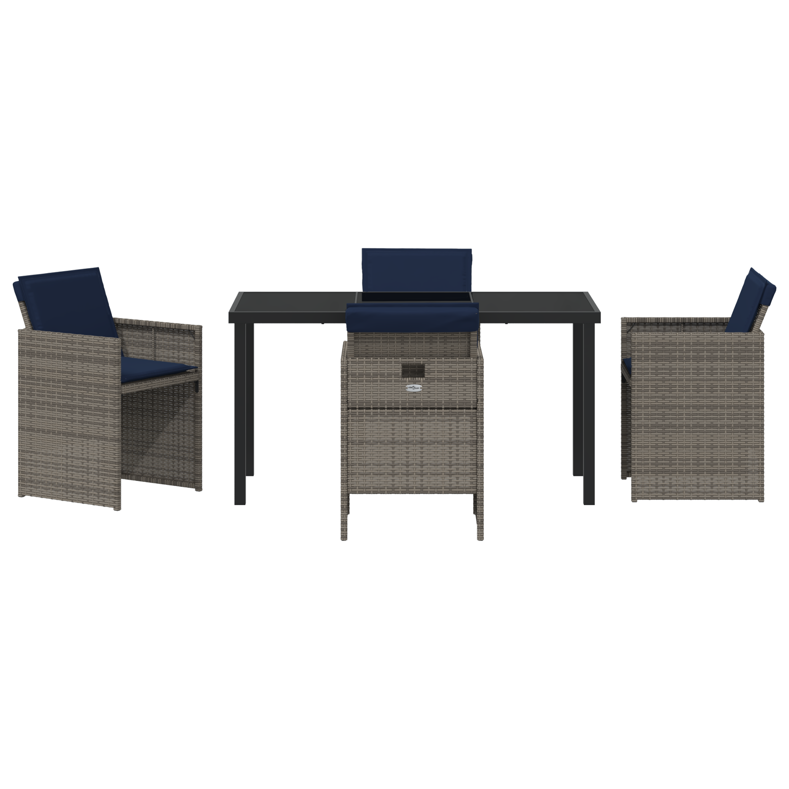 Set de Dining Grădină 5 Piese cu Perne Poliratan Gri GartenMobel Dekor