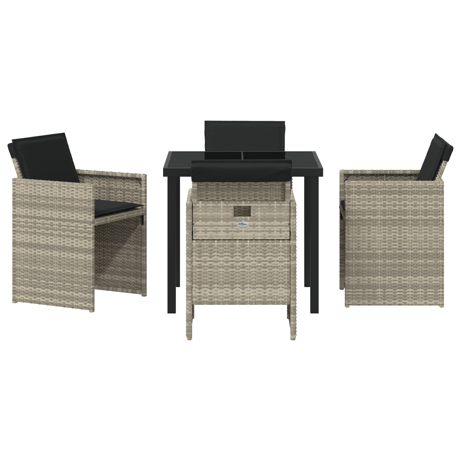 Set de Dining de Grădină cu 5 Piese și Perne Gri Deschis din Ratan Poli GartenMobel Dekor