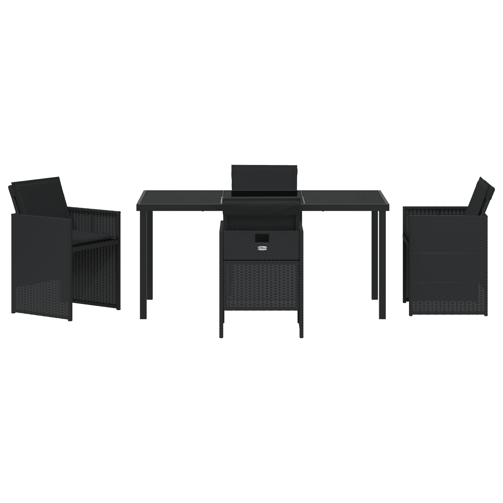 Set de Dining de Grădină cu 5 Piese și Perne Ratan Poli Negru GartenMobel Dekor