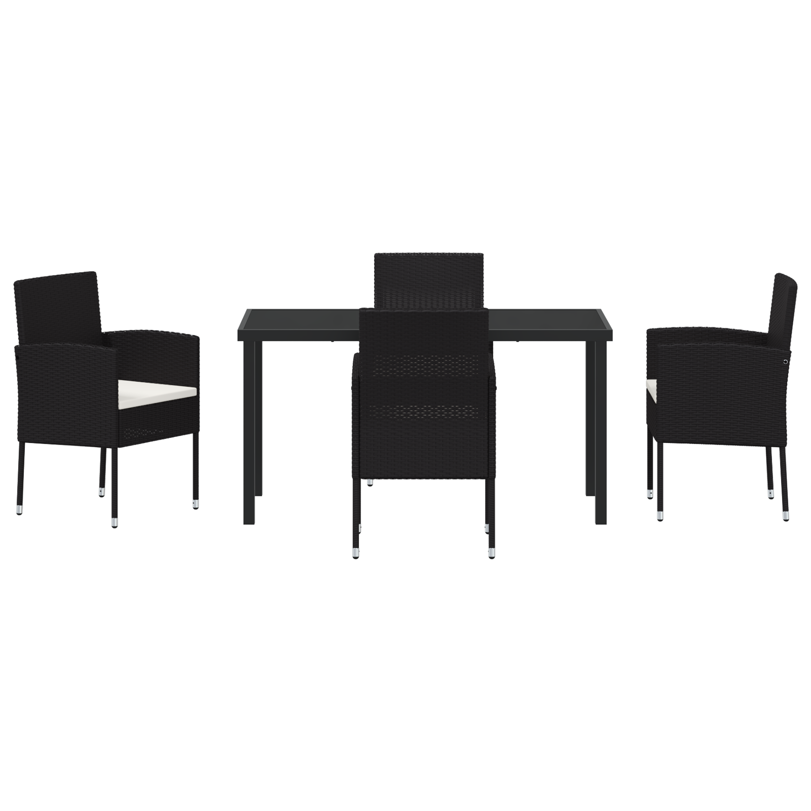 Set de Dining pentru Grădină 5 Piese cu Pernițe Negru Ratan Polimer GartenMobel Dekor