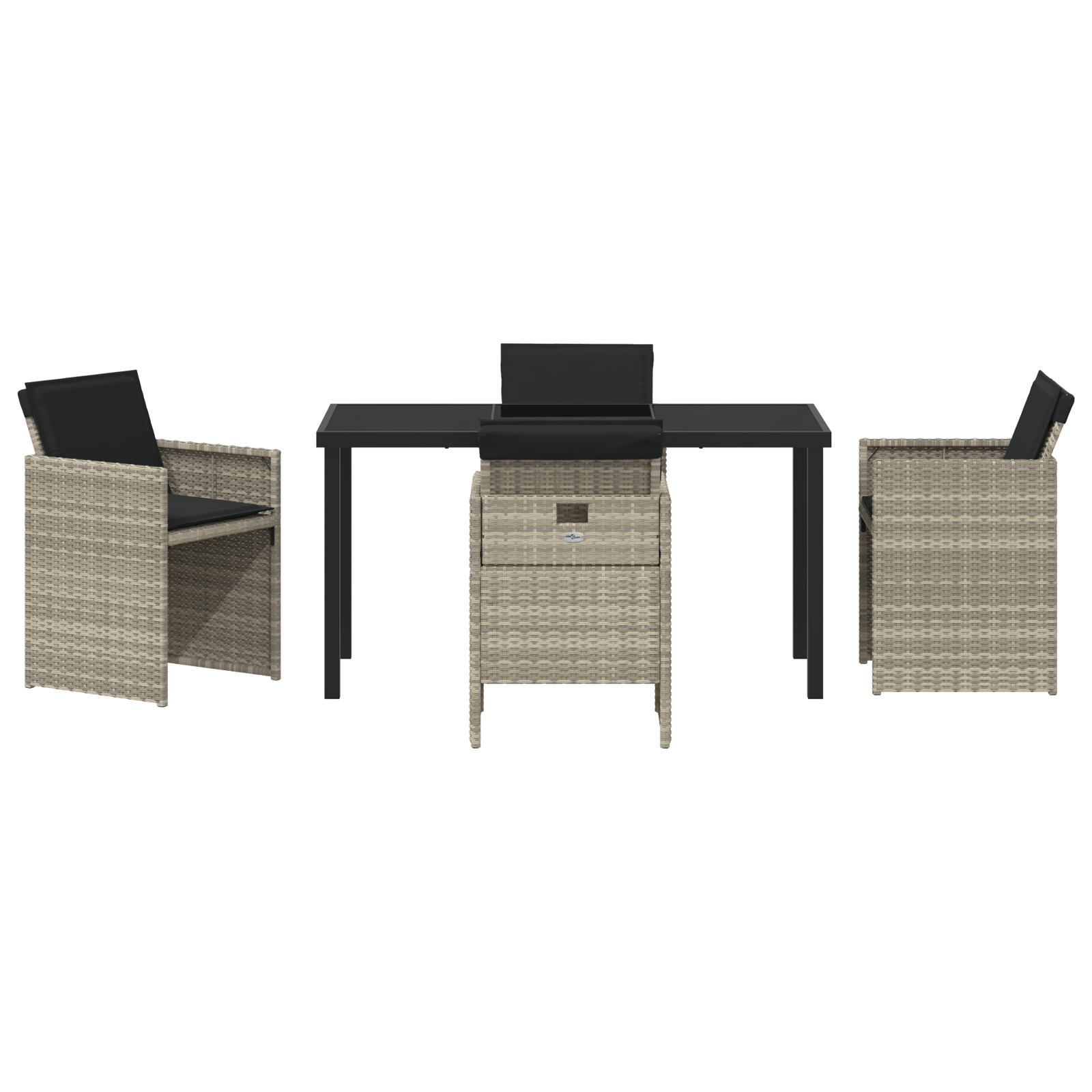 Set de Dining pentru Grădină cu 5 Piese și Perne Gri Deschis din Ratan Poliester GartenMobel Dekor
