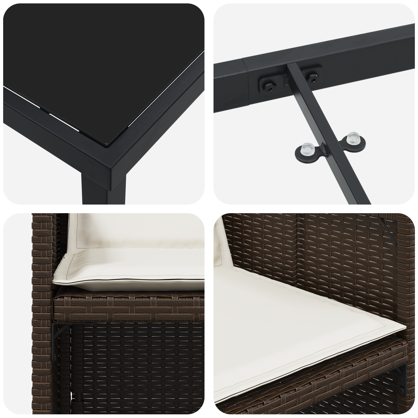 Set de Dining pentru Grădină cu Perne Maro Ratan Polietilenă GartenMobel Dekor