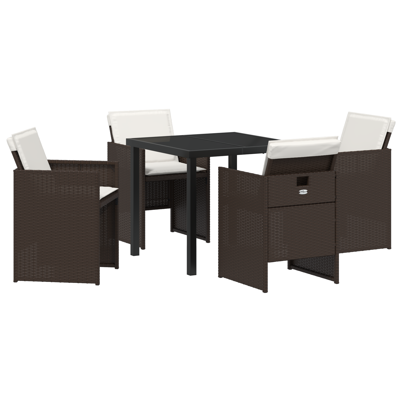 Set de Dining pentru Grădină cu Perne Maro Ratan Polietilenă GartenMobel Dekor