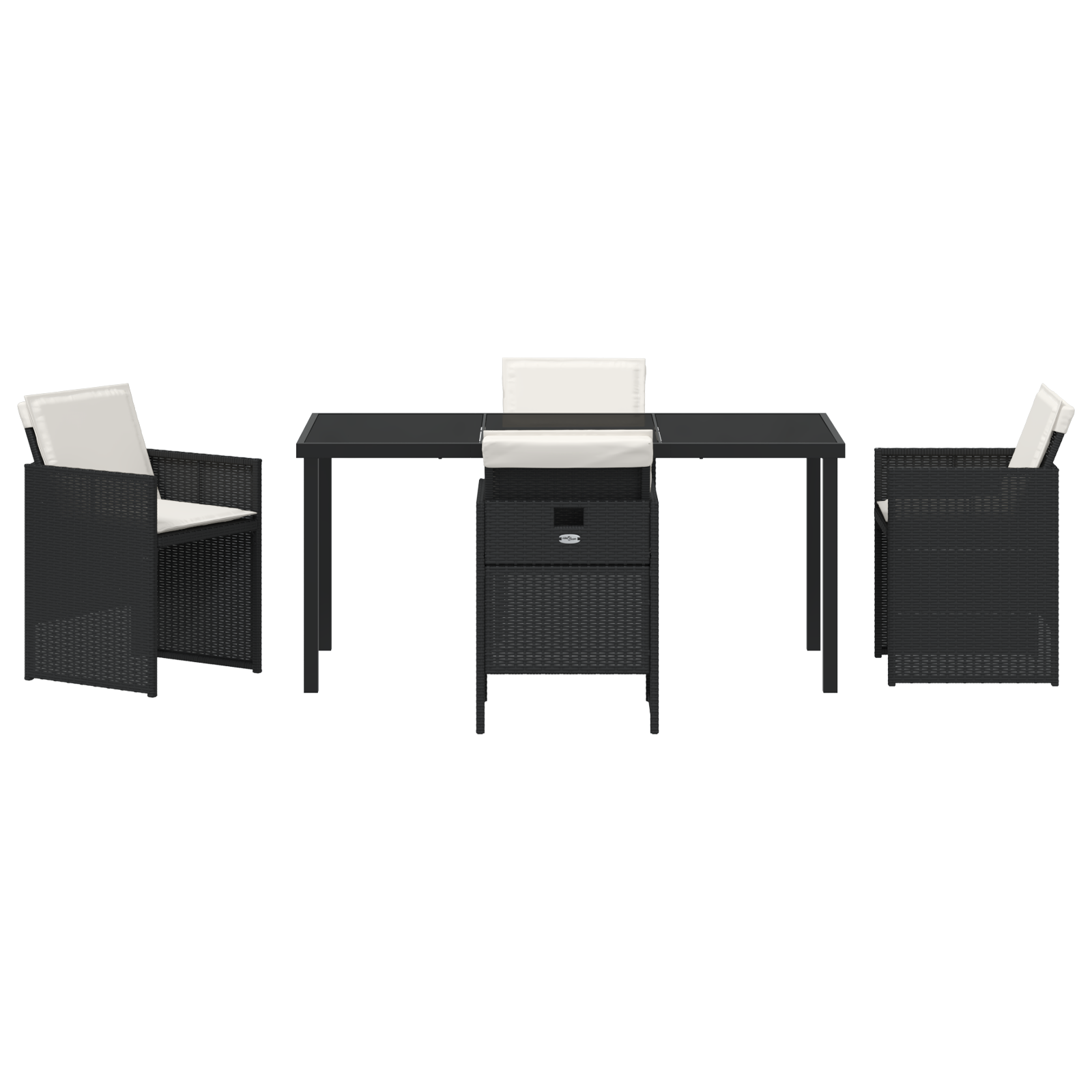 Set de Masă pentru Grădină 5 Piese cu Perne Negru Ratan Polimeric GartenMobel Dekor