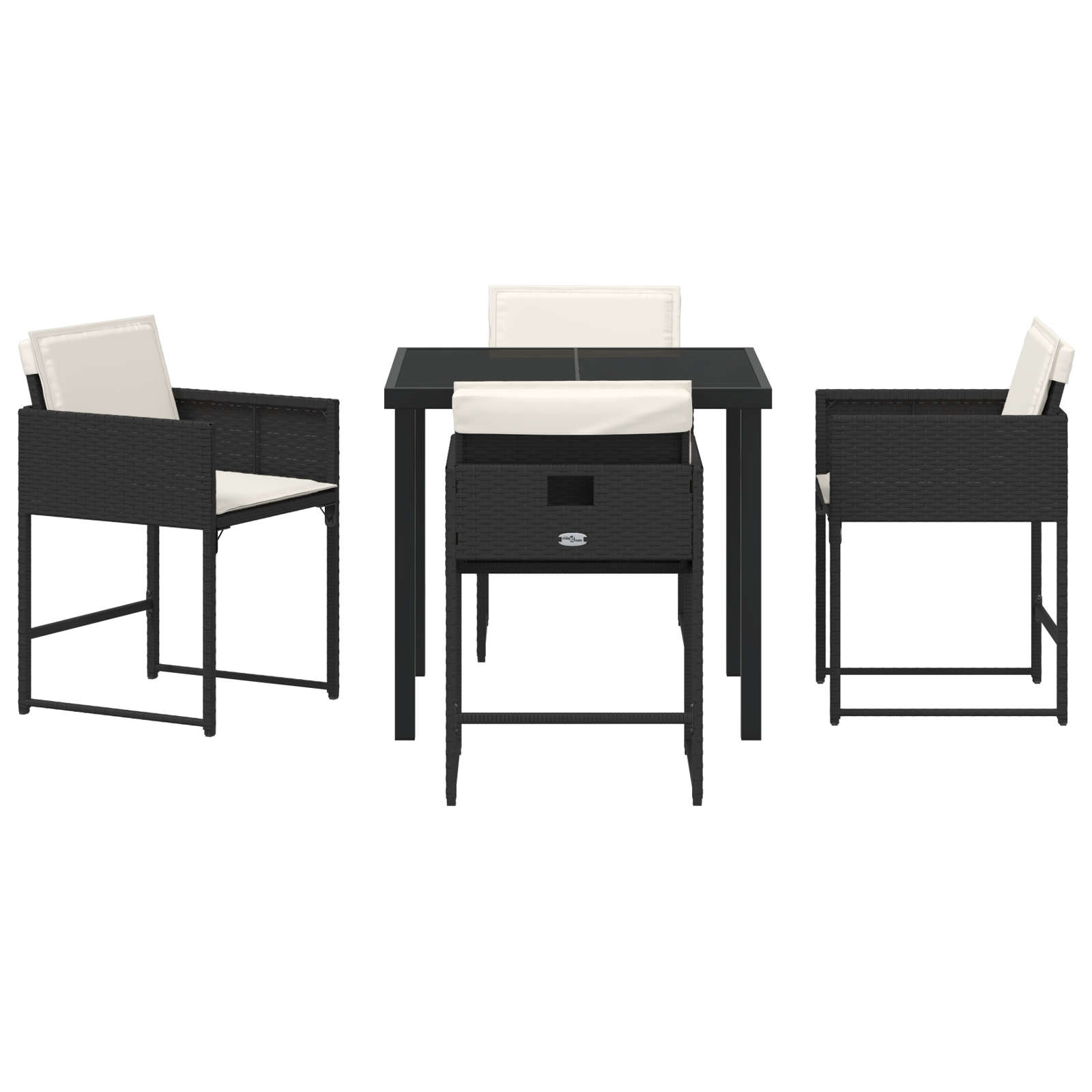 Set de dining de grădină 5 piese cu perne ratan poli negru GartenMobel Dekor