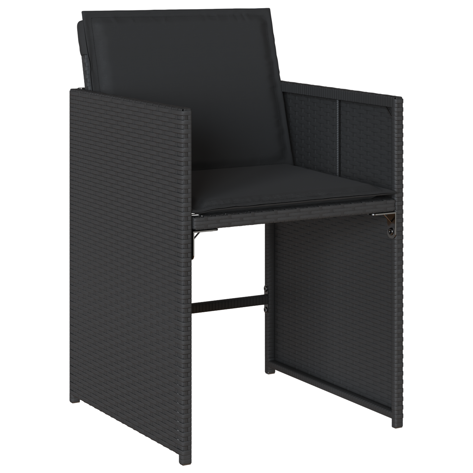 Set de dining de grădină cu 5 piese cu perne Negru Poliratan GartenMobel Dekor