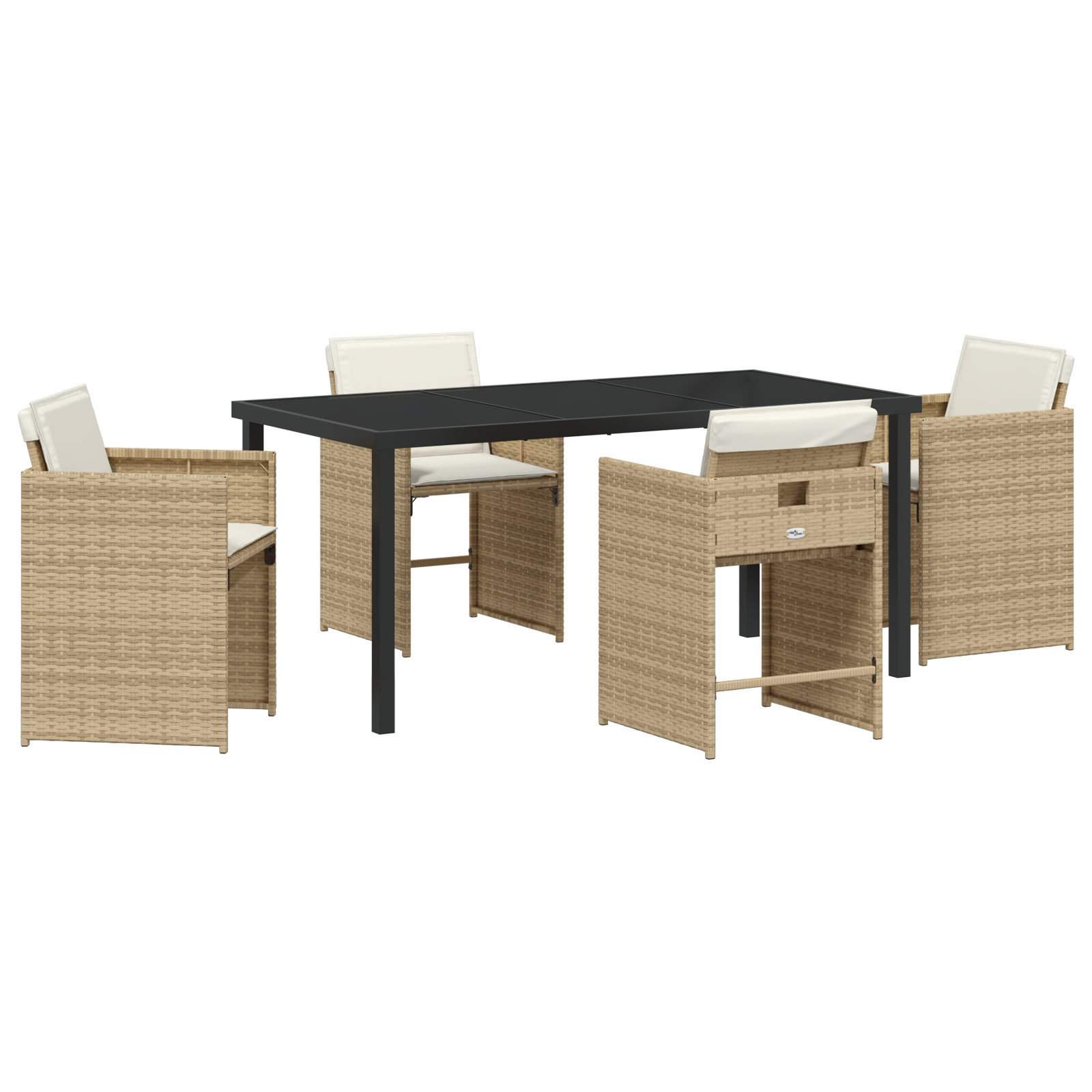 Set de dining de grădină cu 5 piese și perne - Poliratan bej GartenMobel Dekor