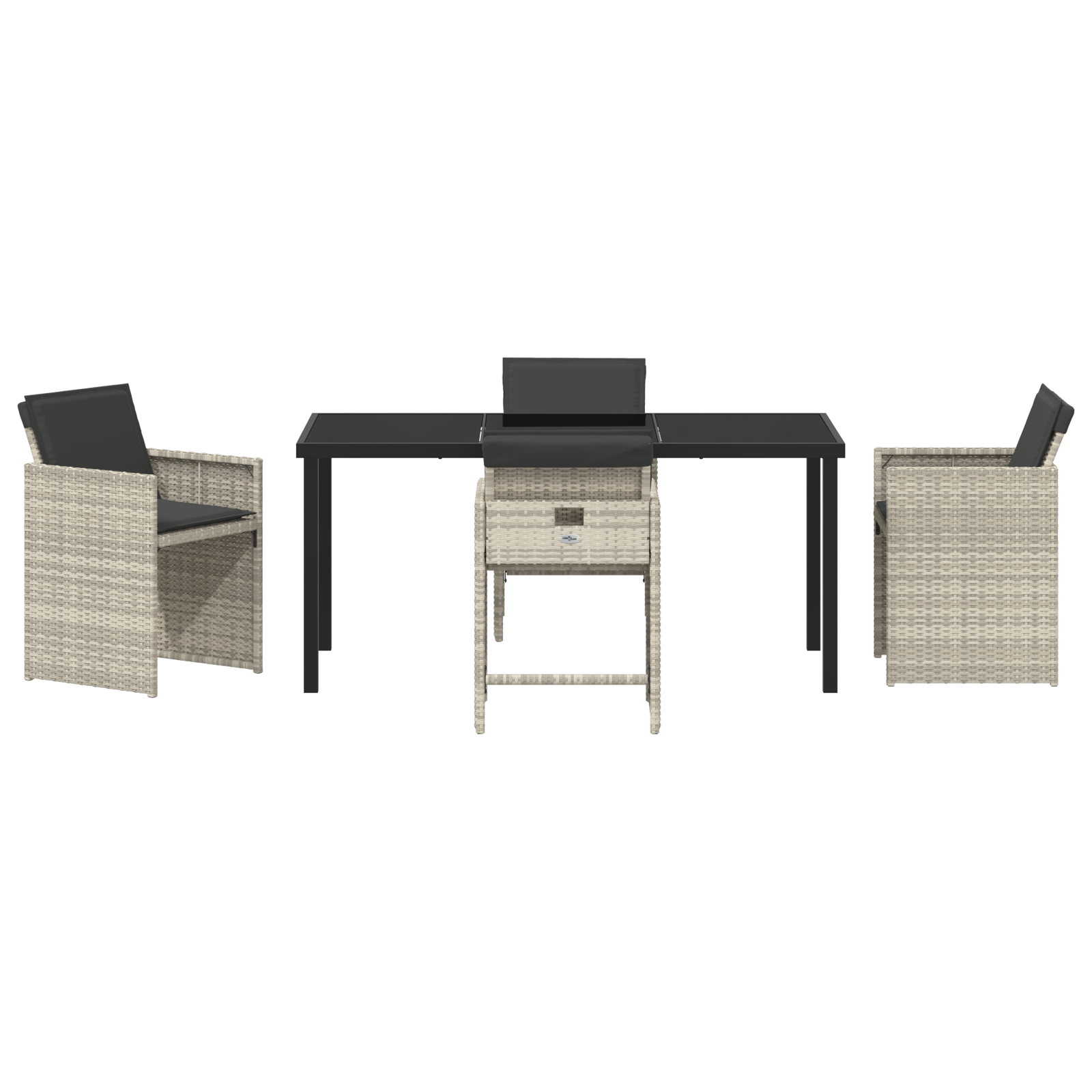 Set de dining de grădină cu 5 piese și perne gri deschis din poliratan GartenMobel Dekor