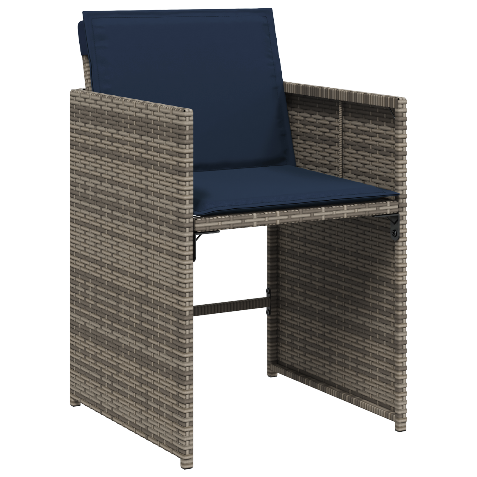 Set de dining de grădină cu perne din ratan gri GartenMobel Dekor